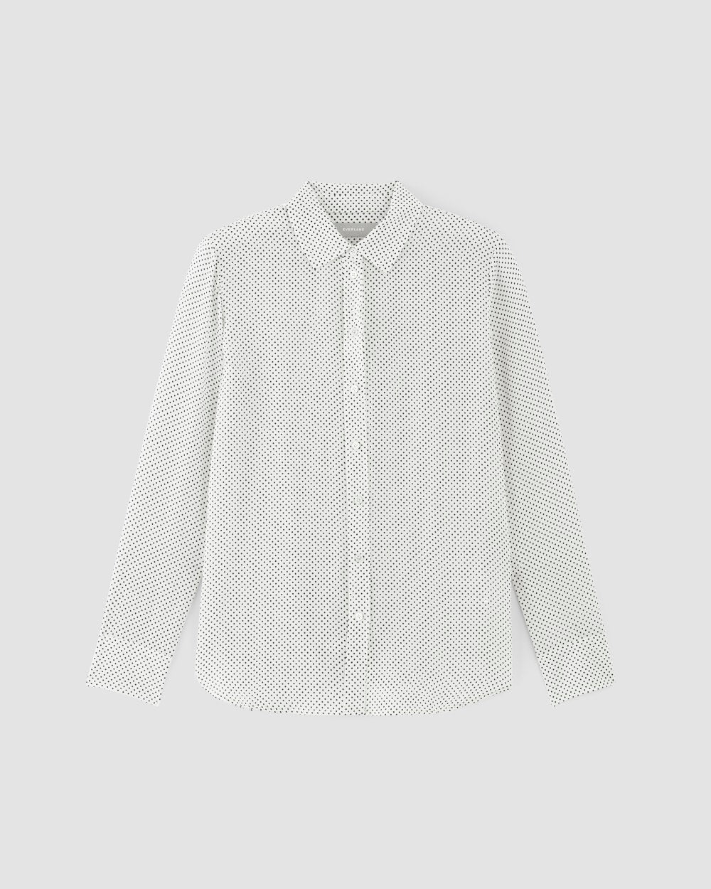 womens-clean-silk-relaxed-shirt-black-bone-polka-dot | alt