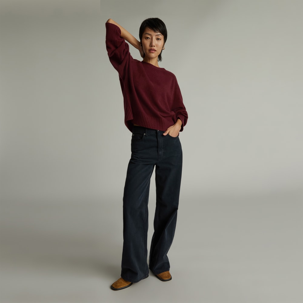womens-recashmere-cropped-crew-sweater-tawny-port-bubblegum | alt