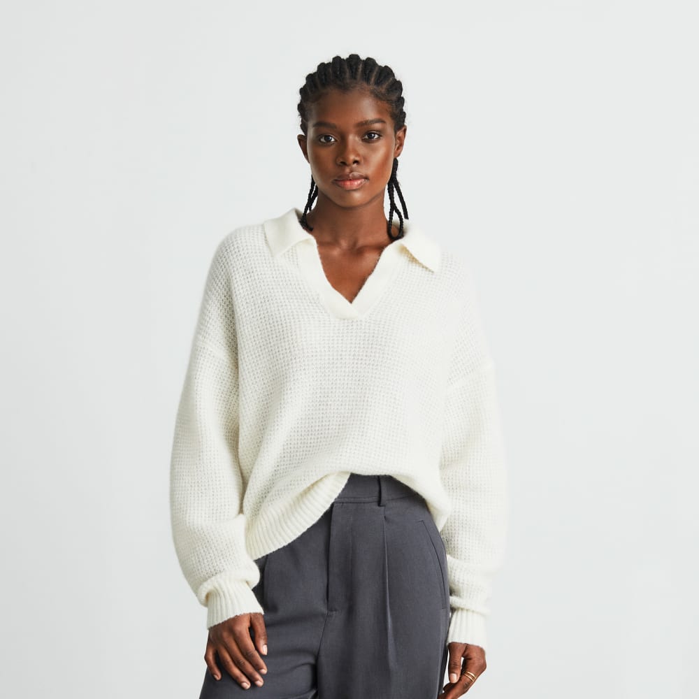 womens-alpaca-waffle-polo-snow | primary