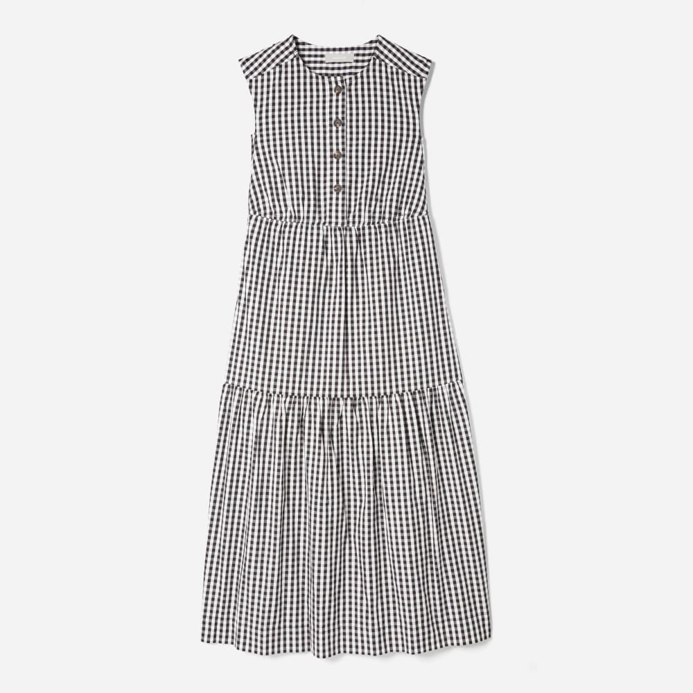 womens-tiered-midi-dress-black-gingham | alt