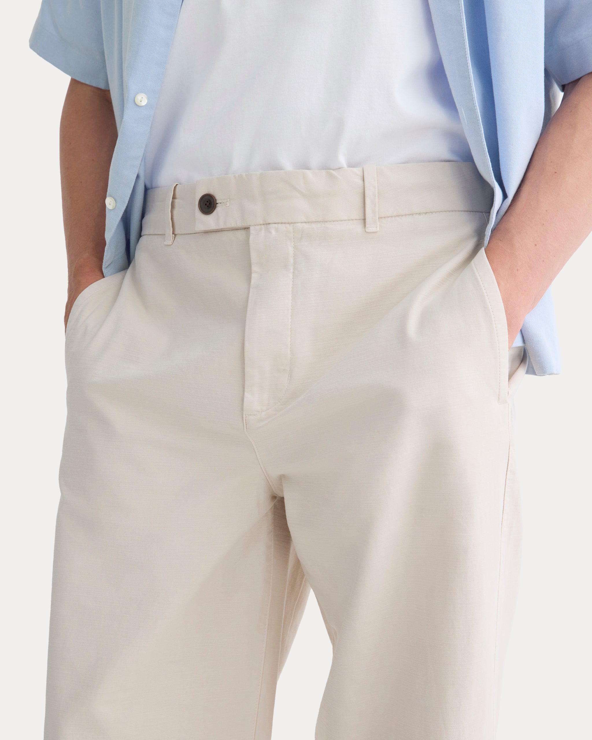 Cropped Slub Trouser | Peyote