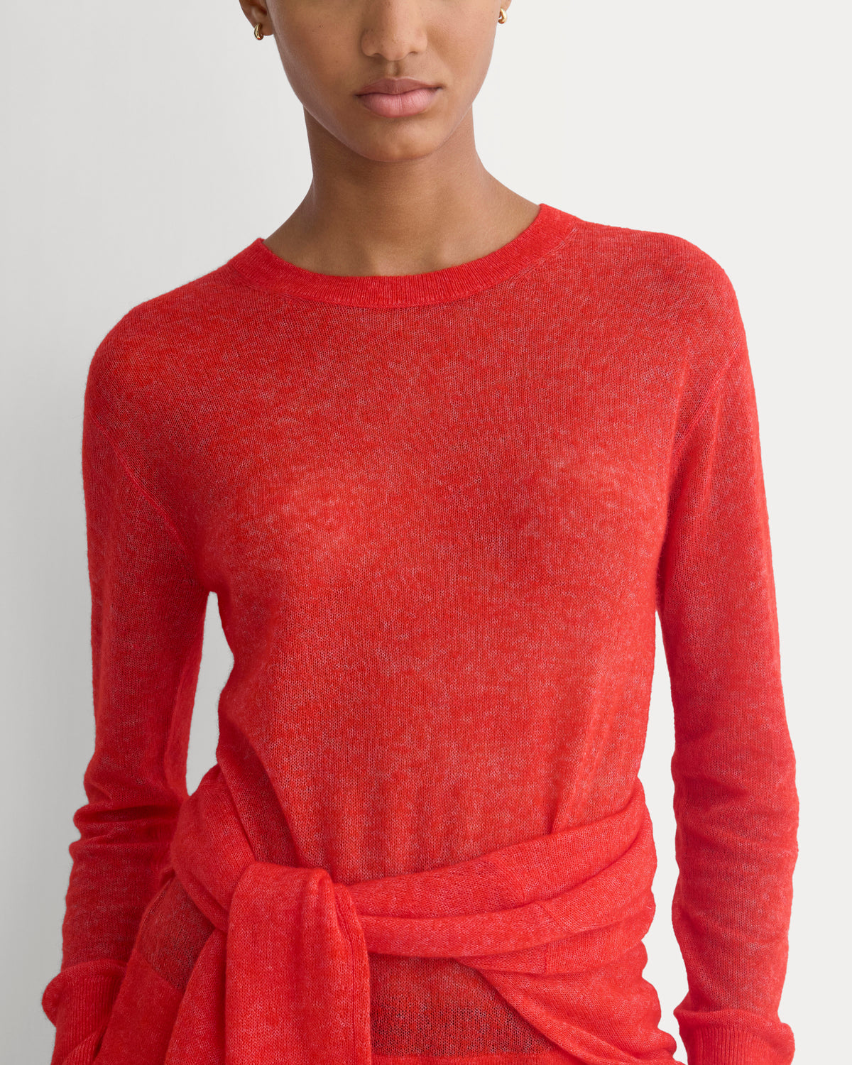 The Air Alpaca™ Relaxed Crew Top | Fiery Red