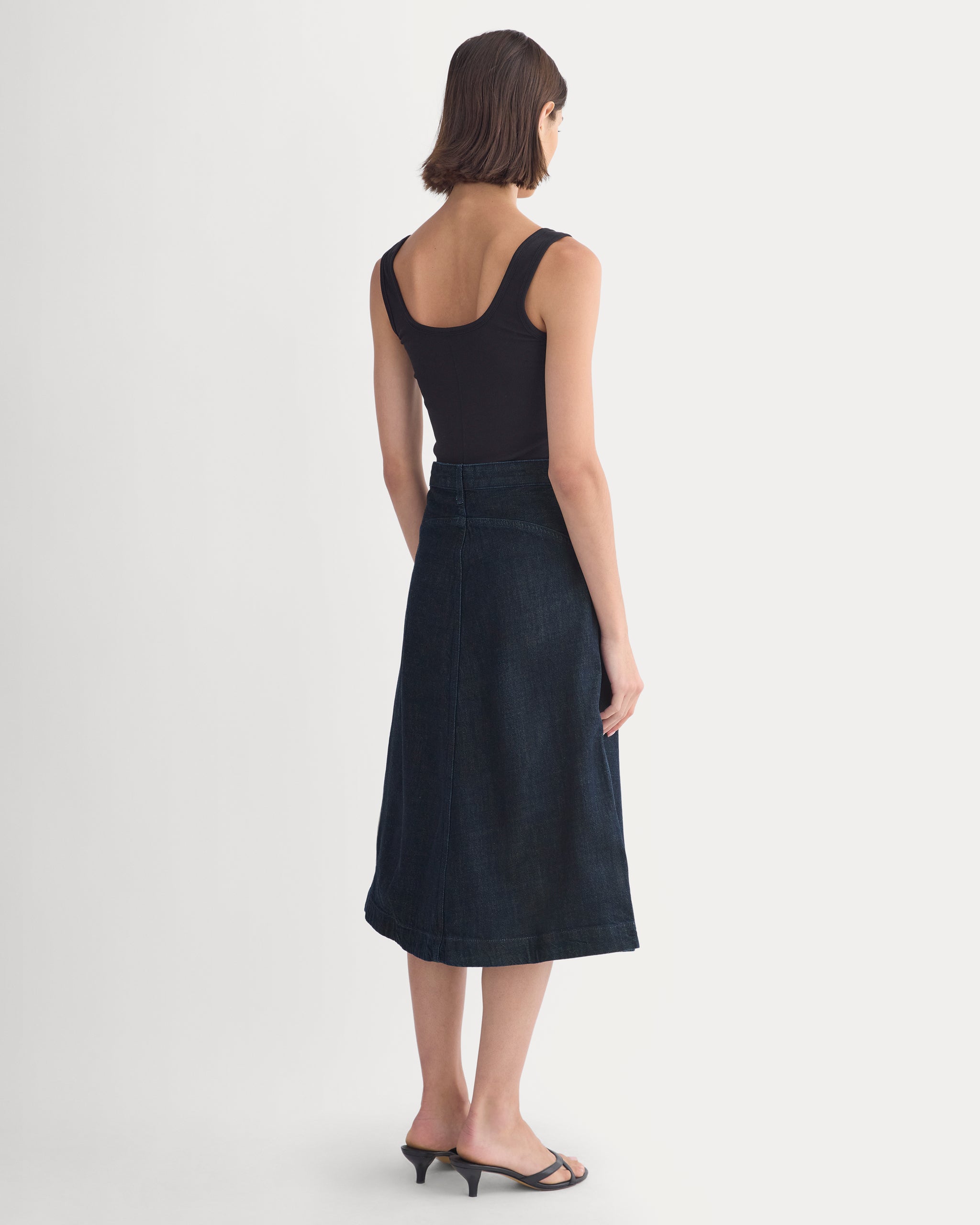 Flowy Denim Midi Skirt | Rinse Indigo