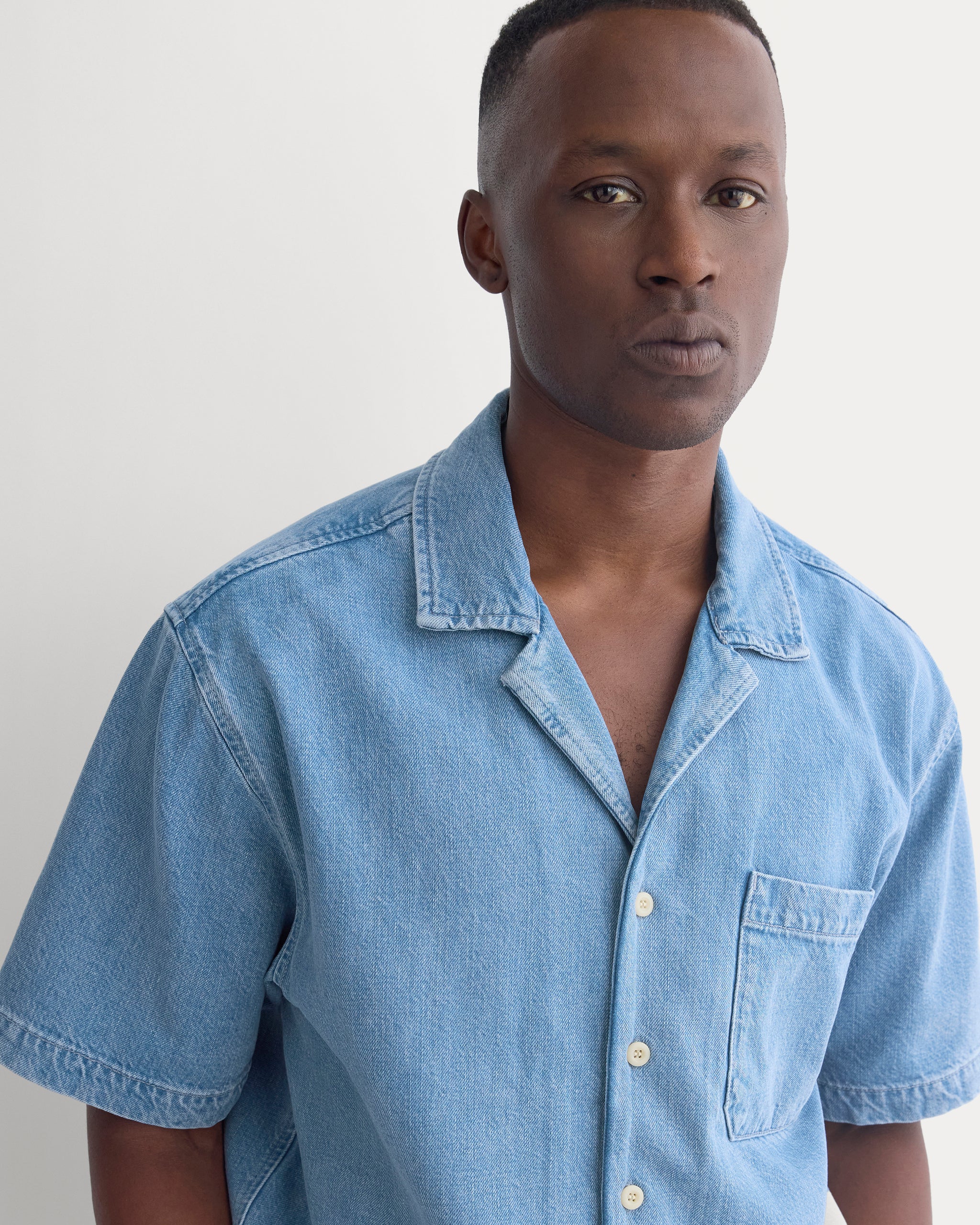 Lightweight Denim Resort Shirt | Light Indigo