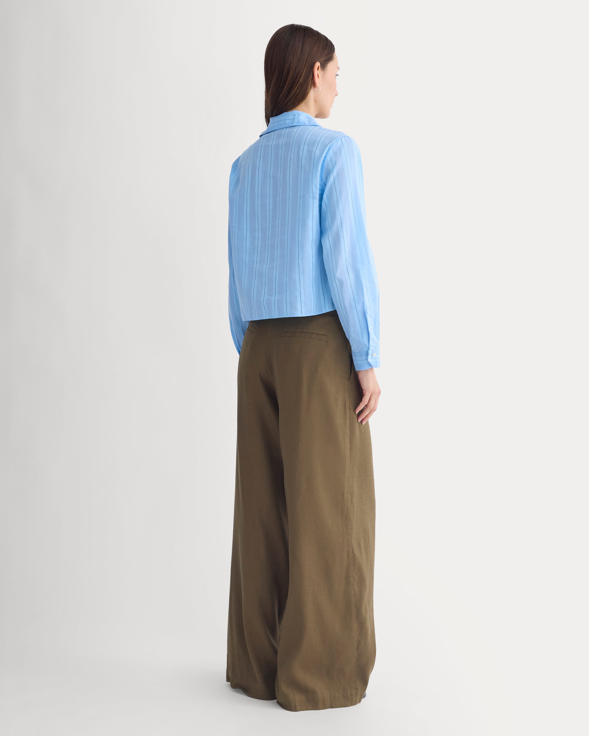 Textured Mini Collar Shirt | Open Air Blue