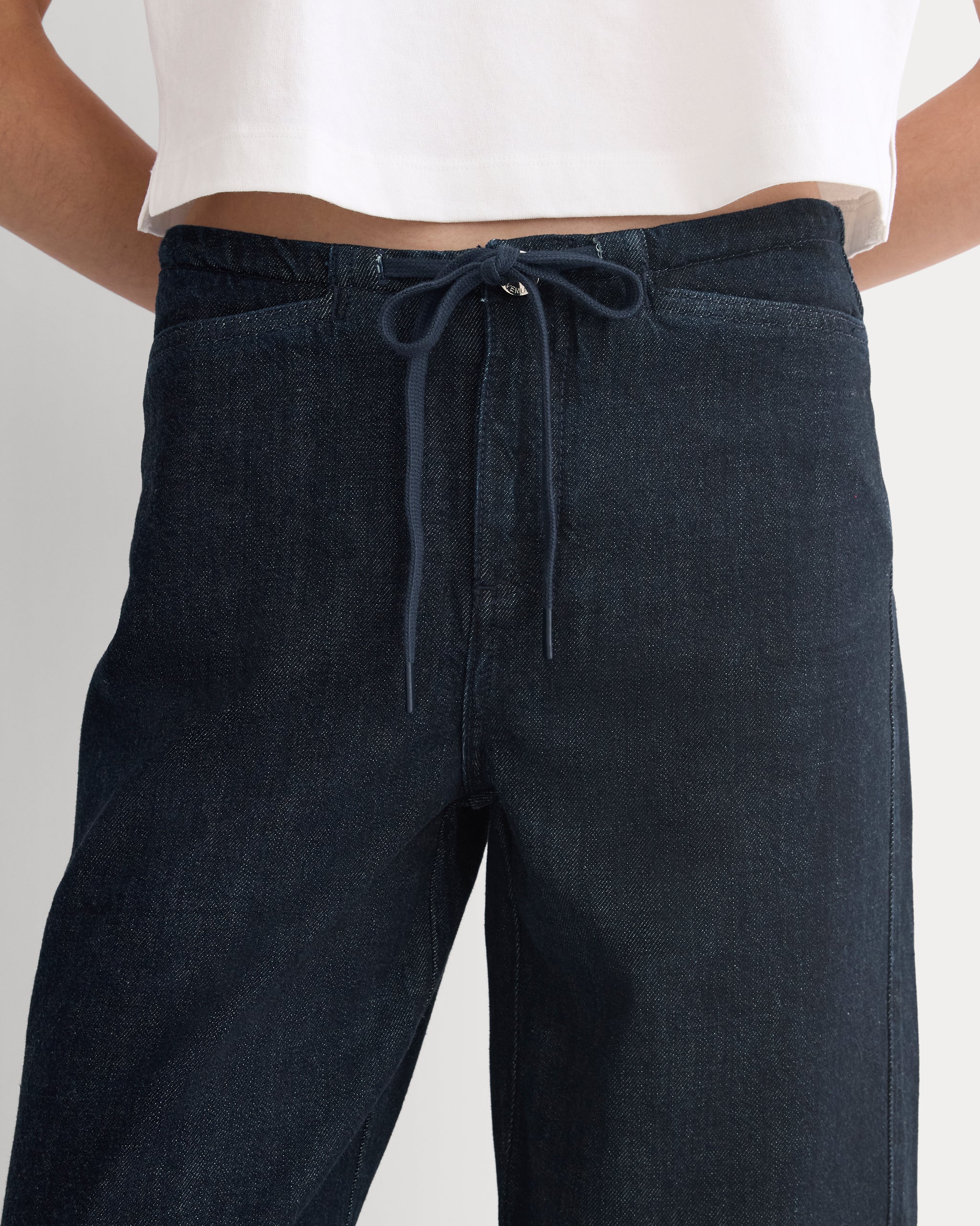 Low-Slung Tie-Front Jean | Dark Indigo