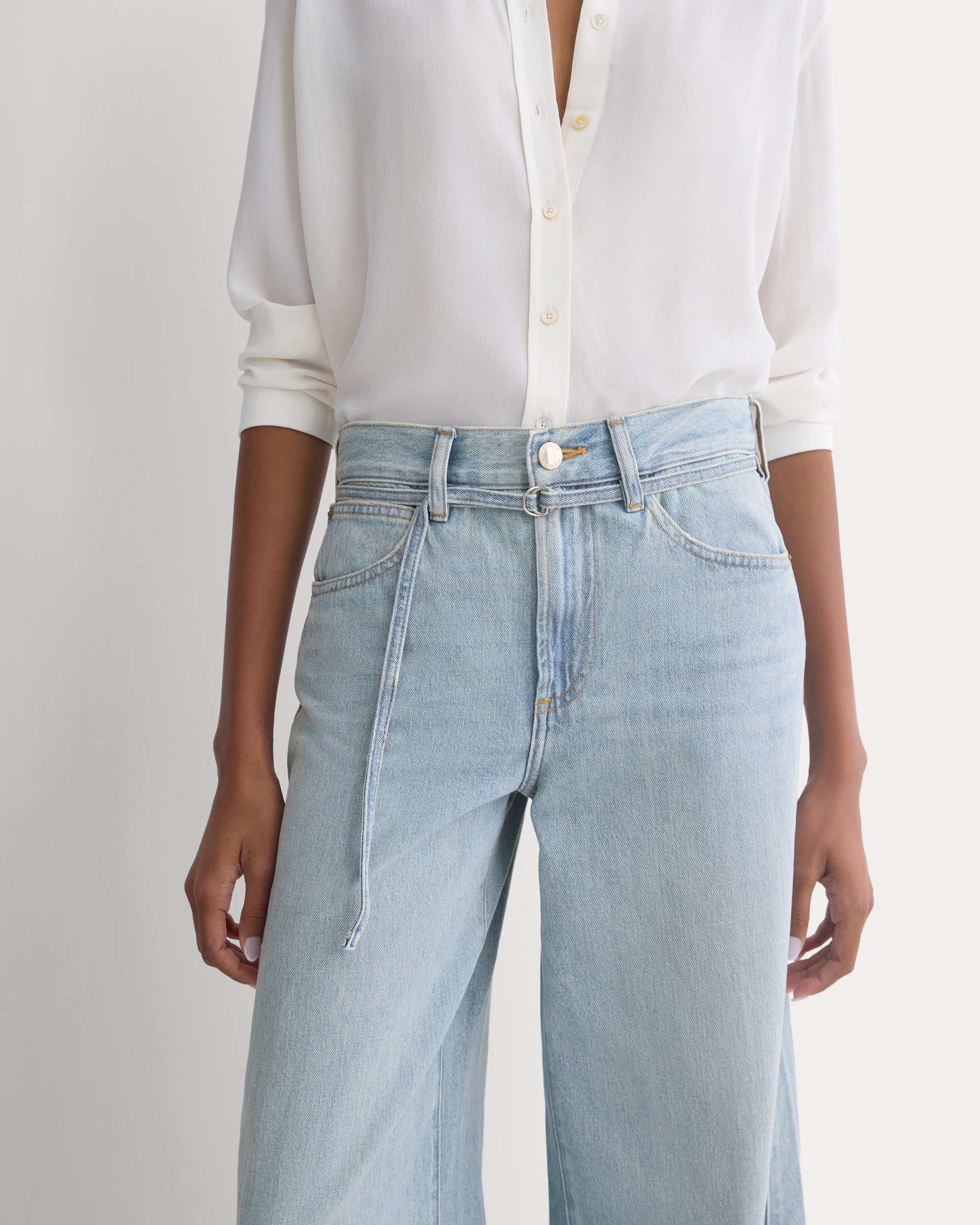 Lightweight Loose Wide-Leg Jean | Light Indigo | Long