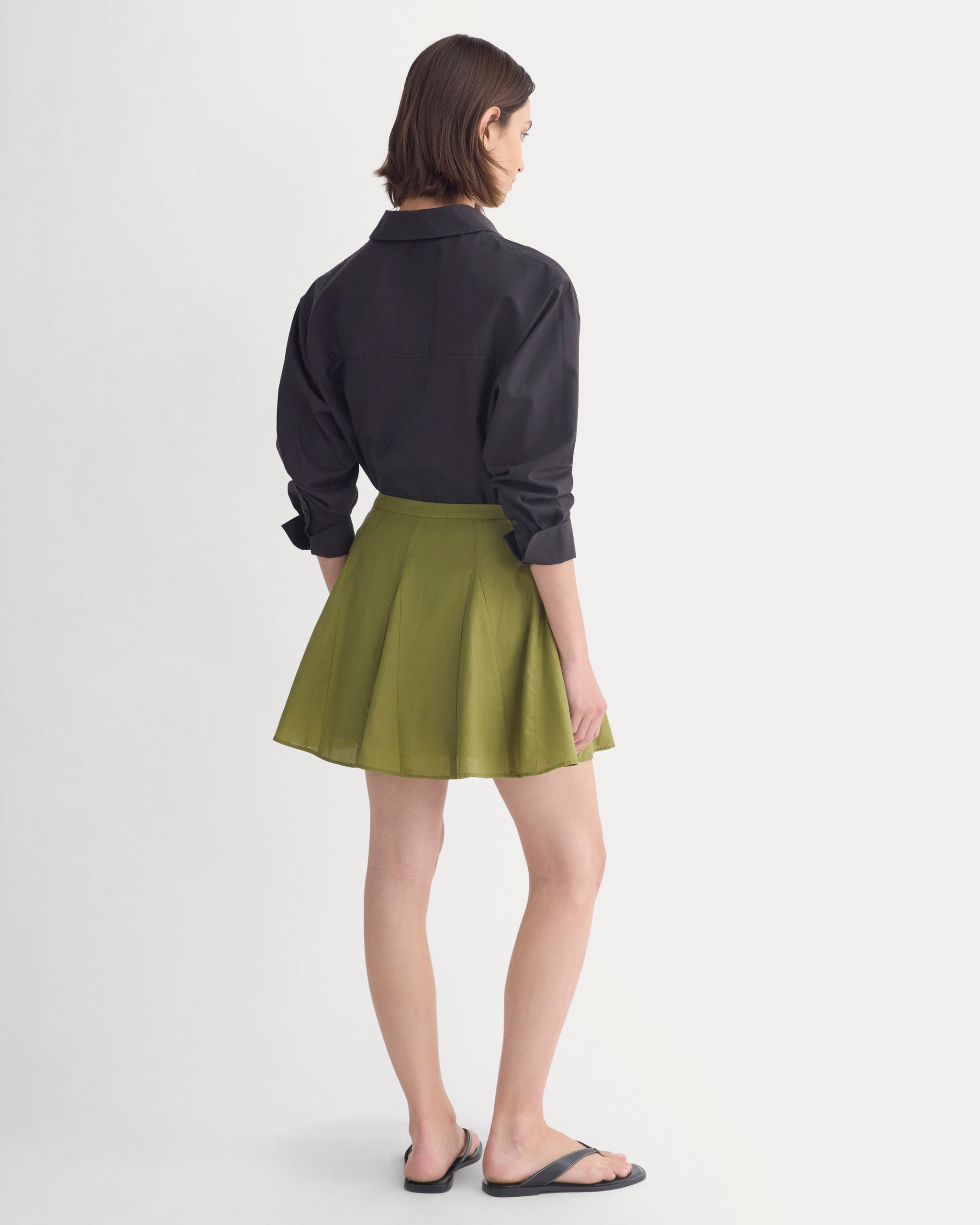 Godet Mini Skirt in Cotton Silk | Mayfly