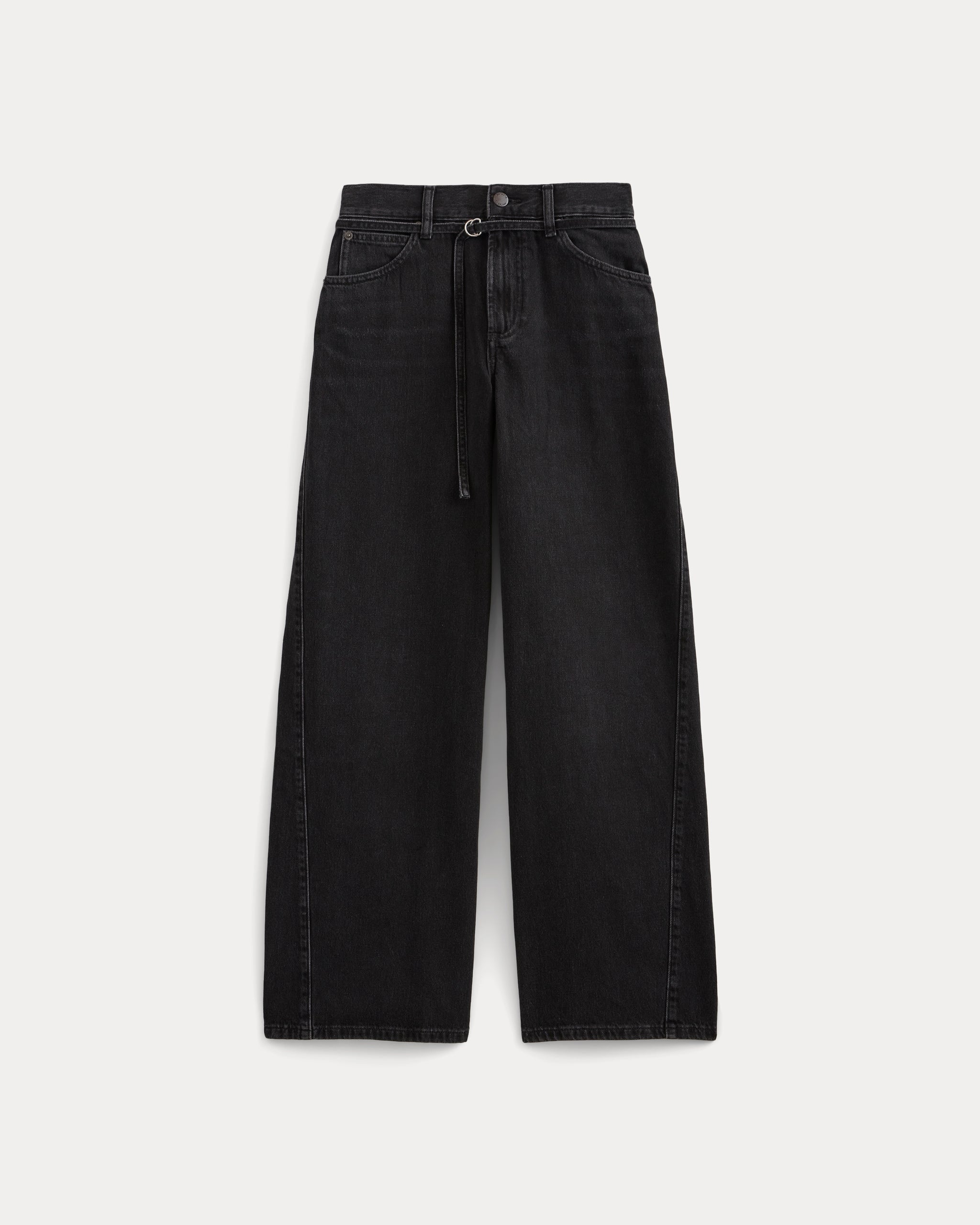 Lightweight Loose Wide-Leg Jean | Black | Long