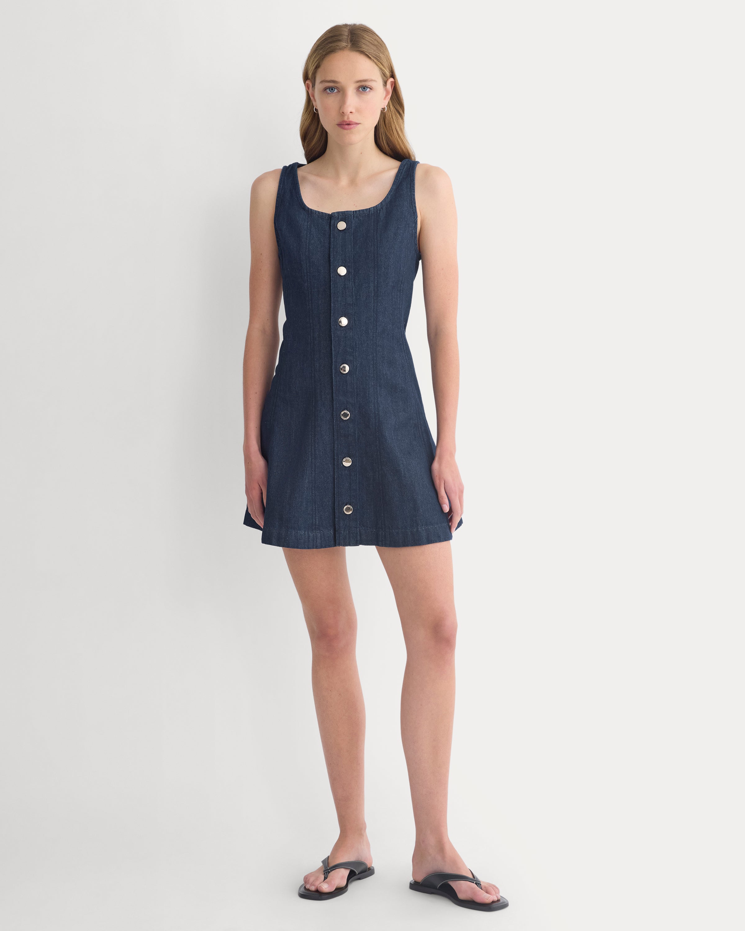 everlane denim dress Button-Front Mini In Tungsten Rinse, Size 00 It is made of What Pants to Wear Shoe Size:41 C48