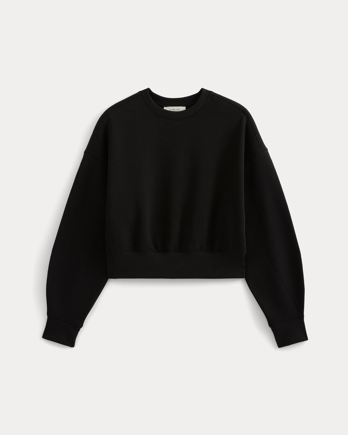 Luxe Fleece Shrunken Crew | Black