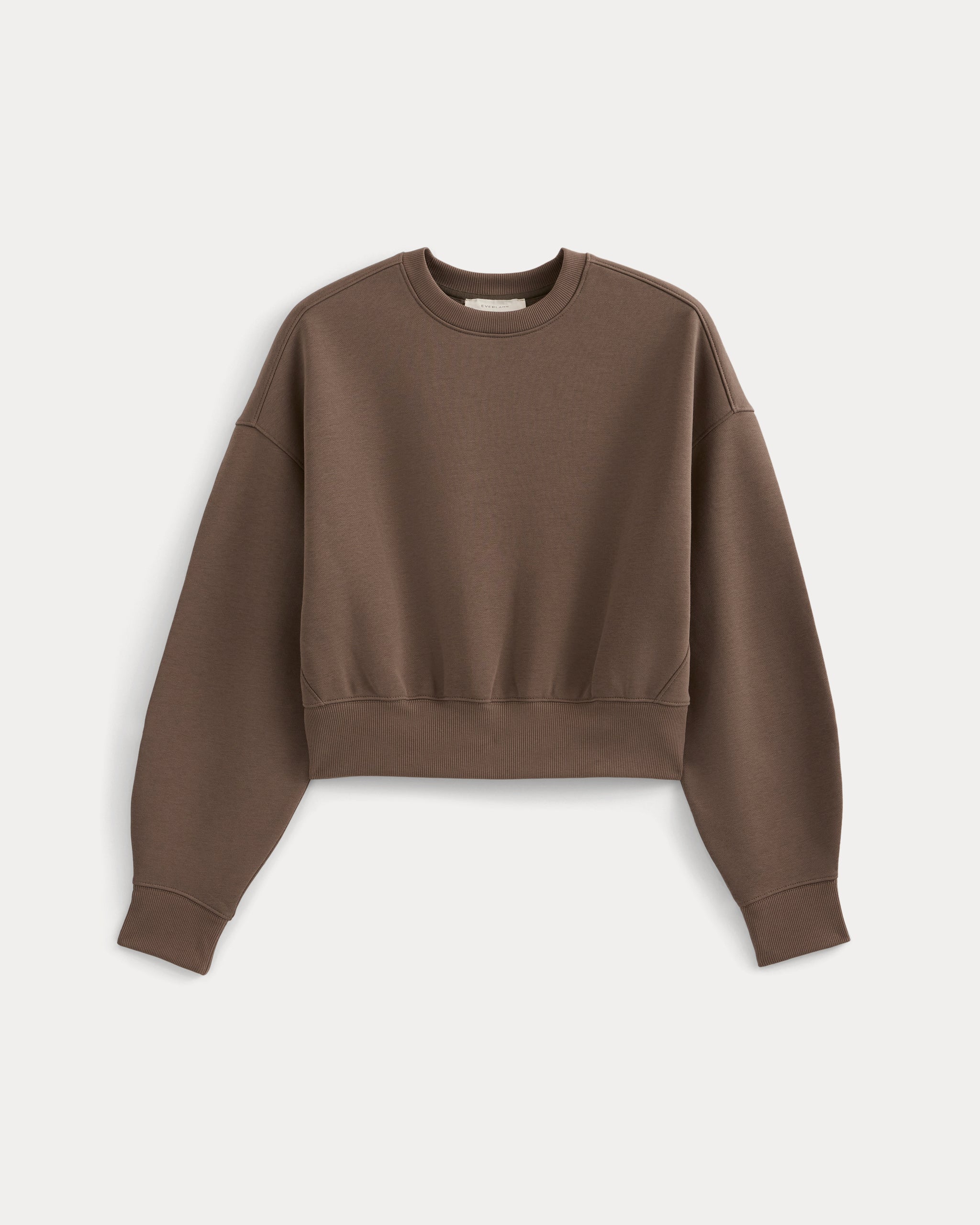 Oversized Cocoon Crew in Elevated Cotton | Deep Taupe