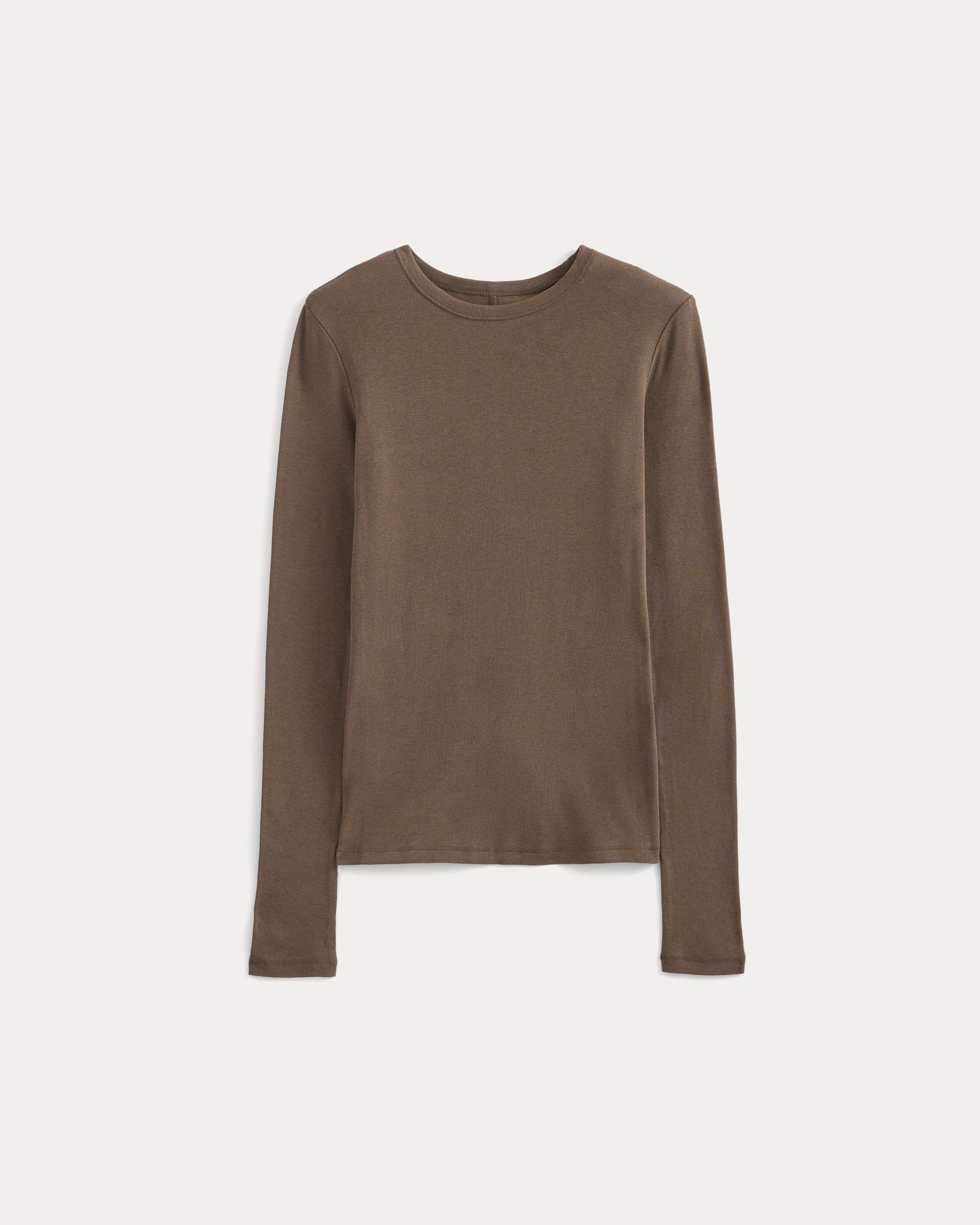 Tissue Long-Sleeve Crew | Deep Taupe
