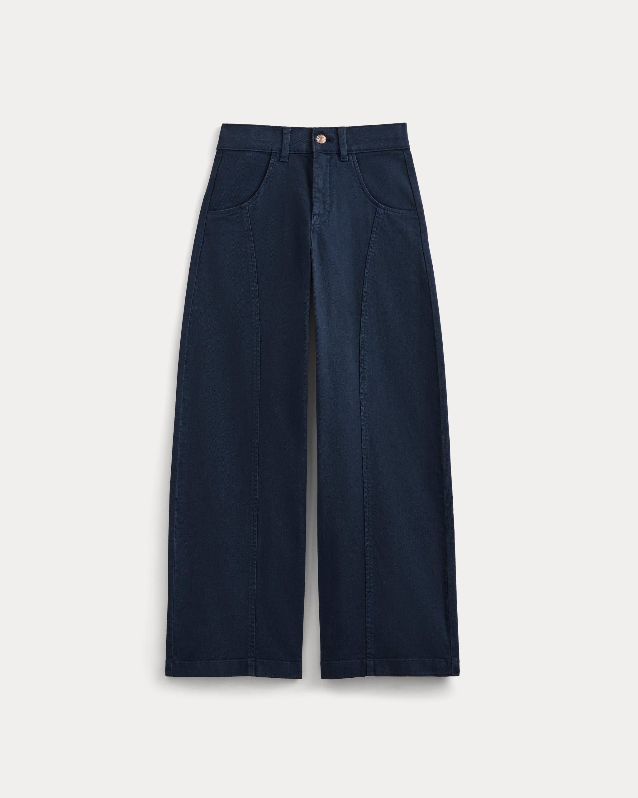 Utility Seamed Wide-Leg Pant | Navy | Long