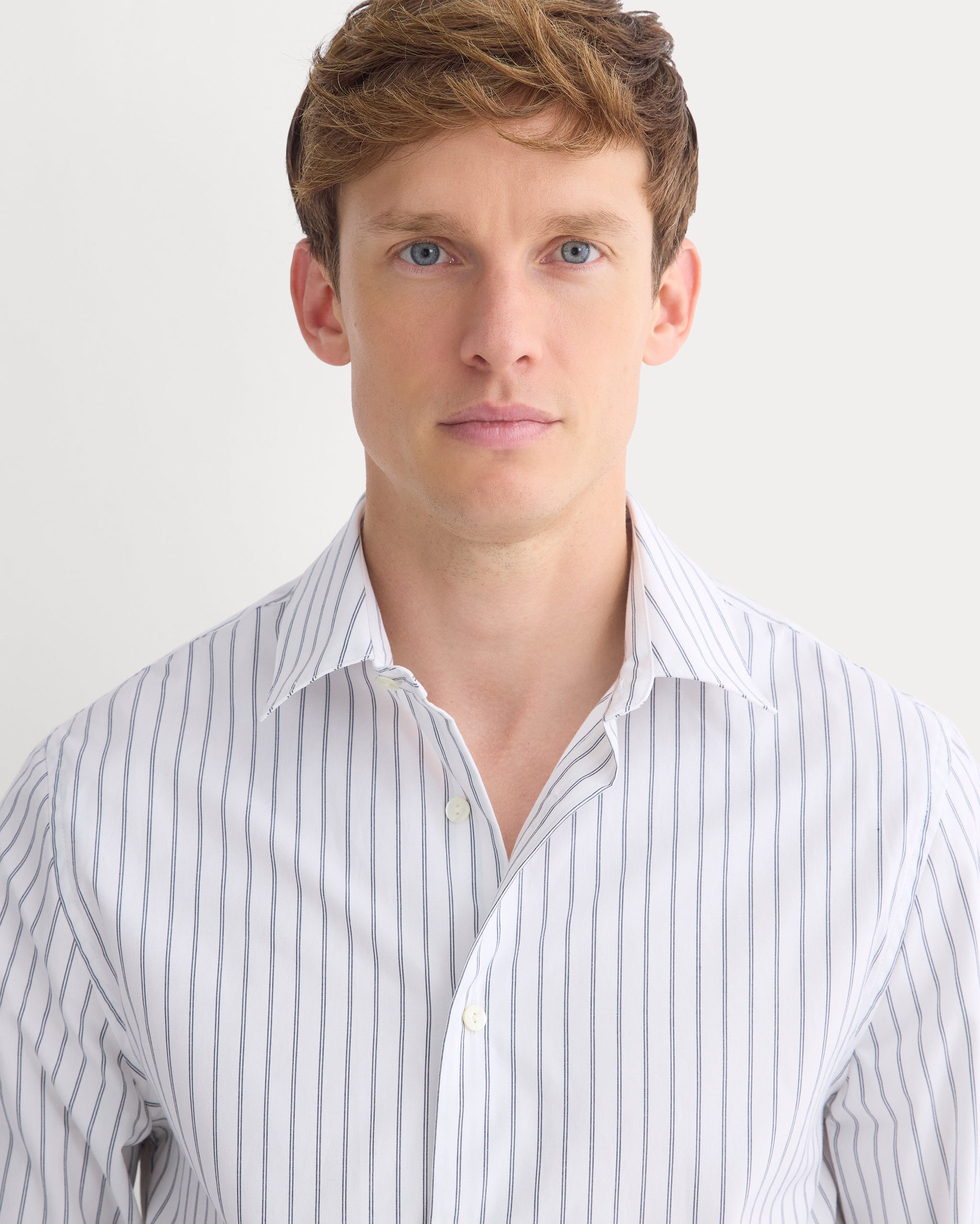 Slim-Fit Poplin Shirt | White Multi Stripe