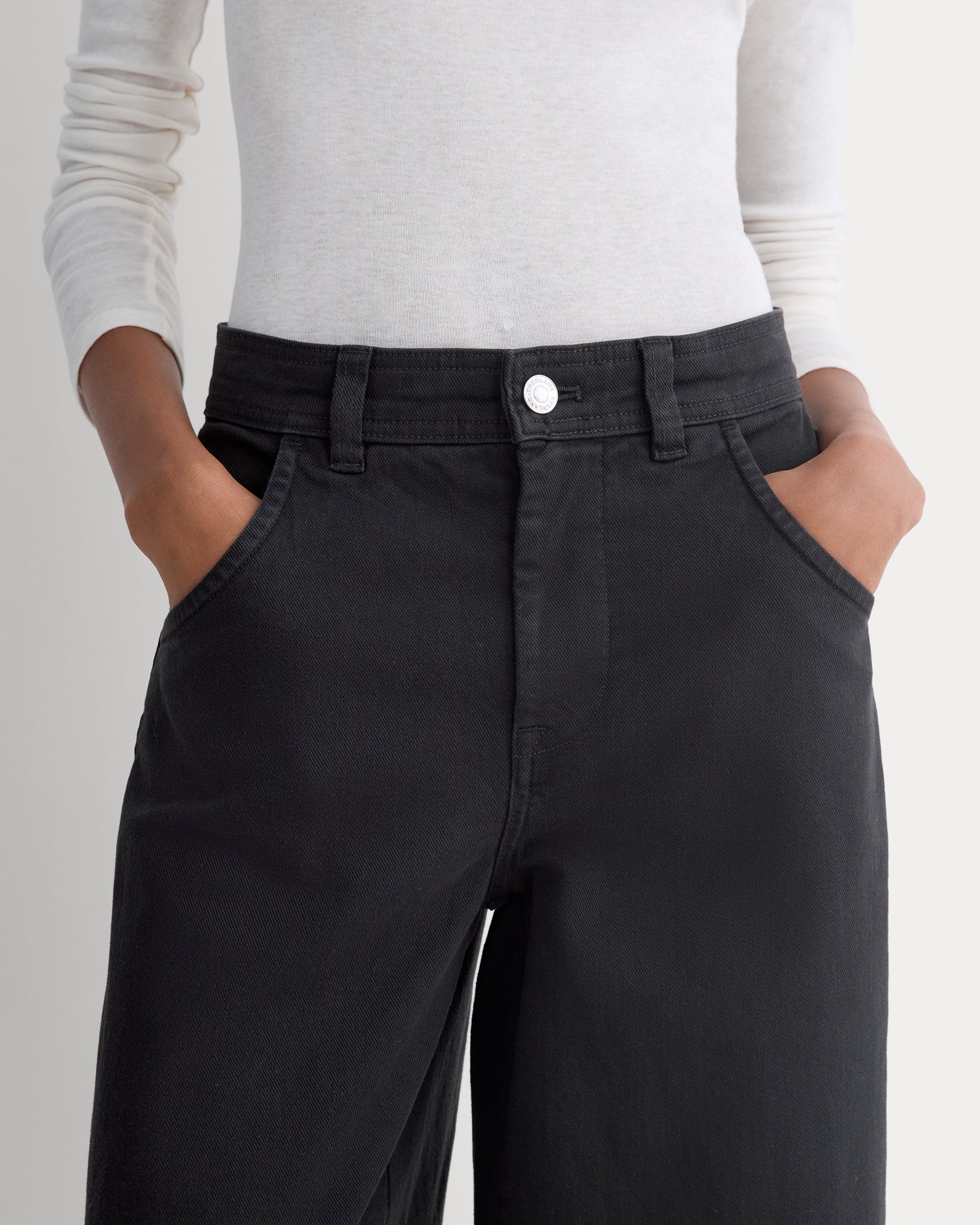 Utility Twill Barrel Pant | Black | Regular