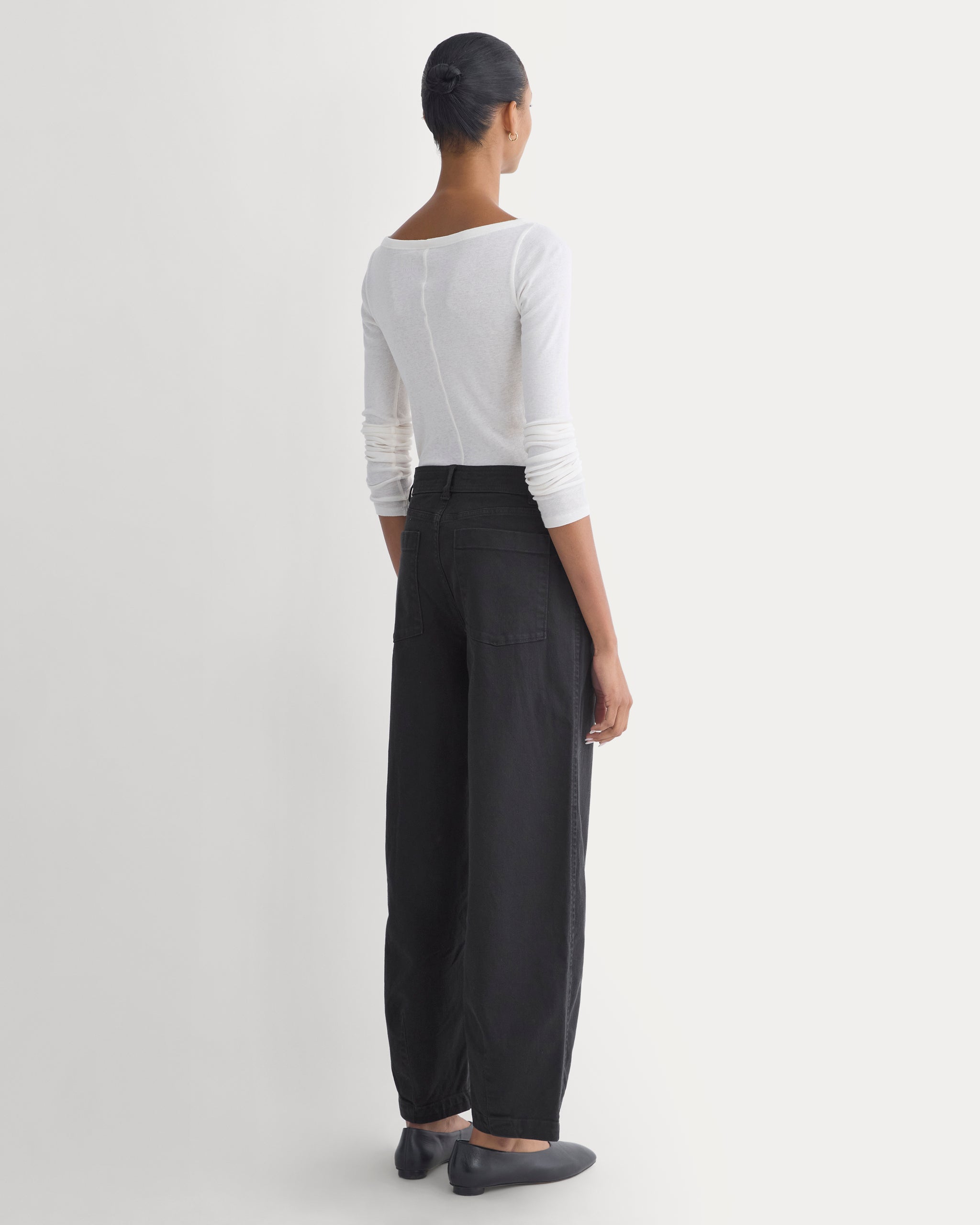 Utility Twill Barrel Pant | Black | Regular