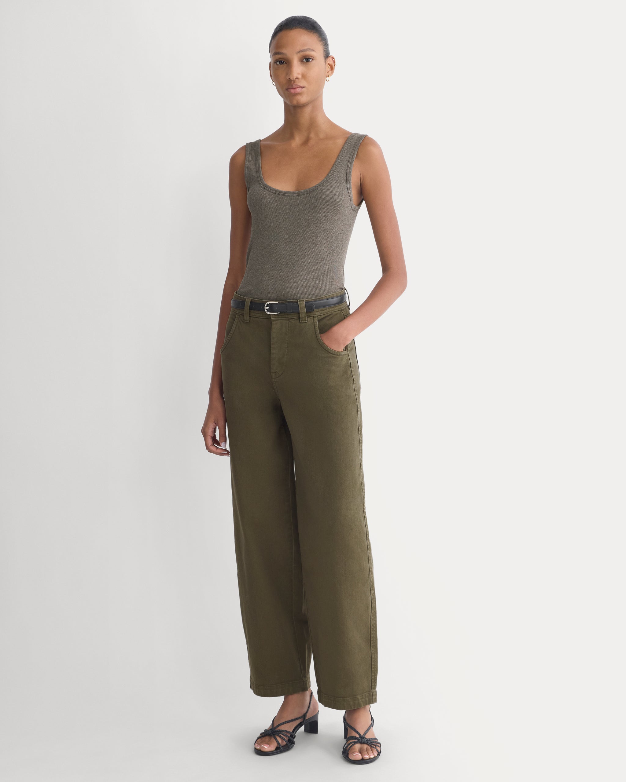 Utility Twill Barrel Pant | Olive Night | Regular