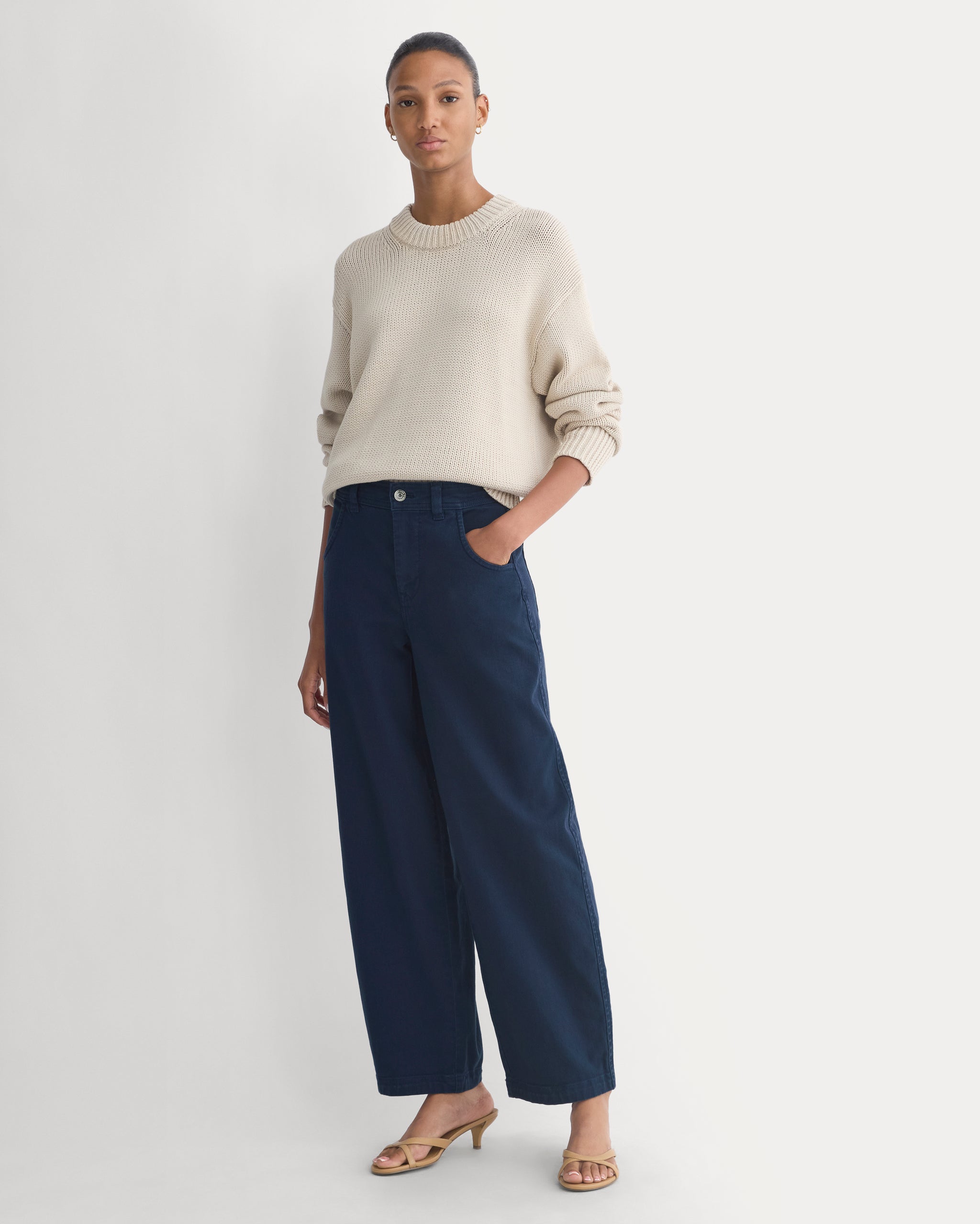 Utility Twill Barrel Pant | Navy | Regular