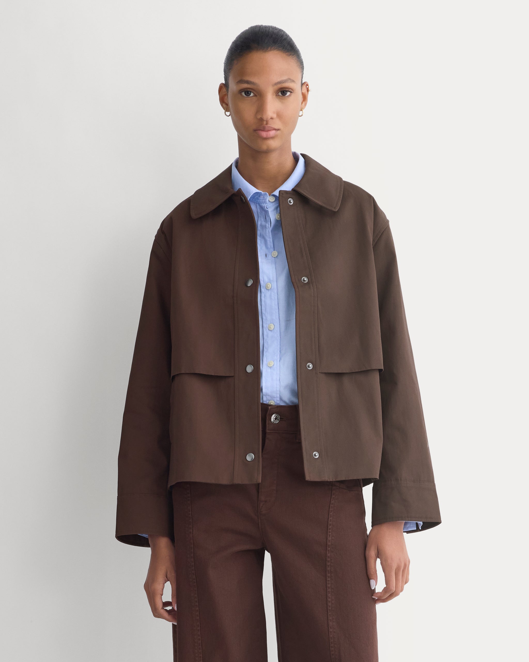 Organic Cotton Twill Field Jacket | Coffee Bean