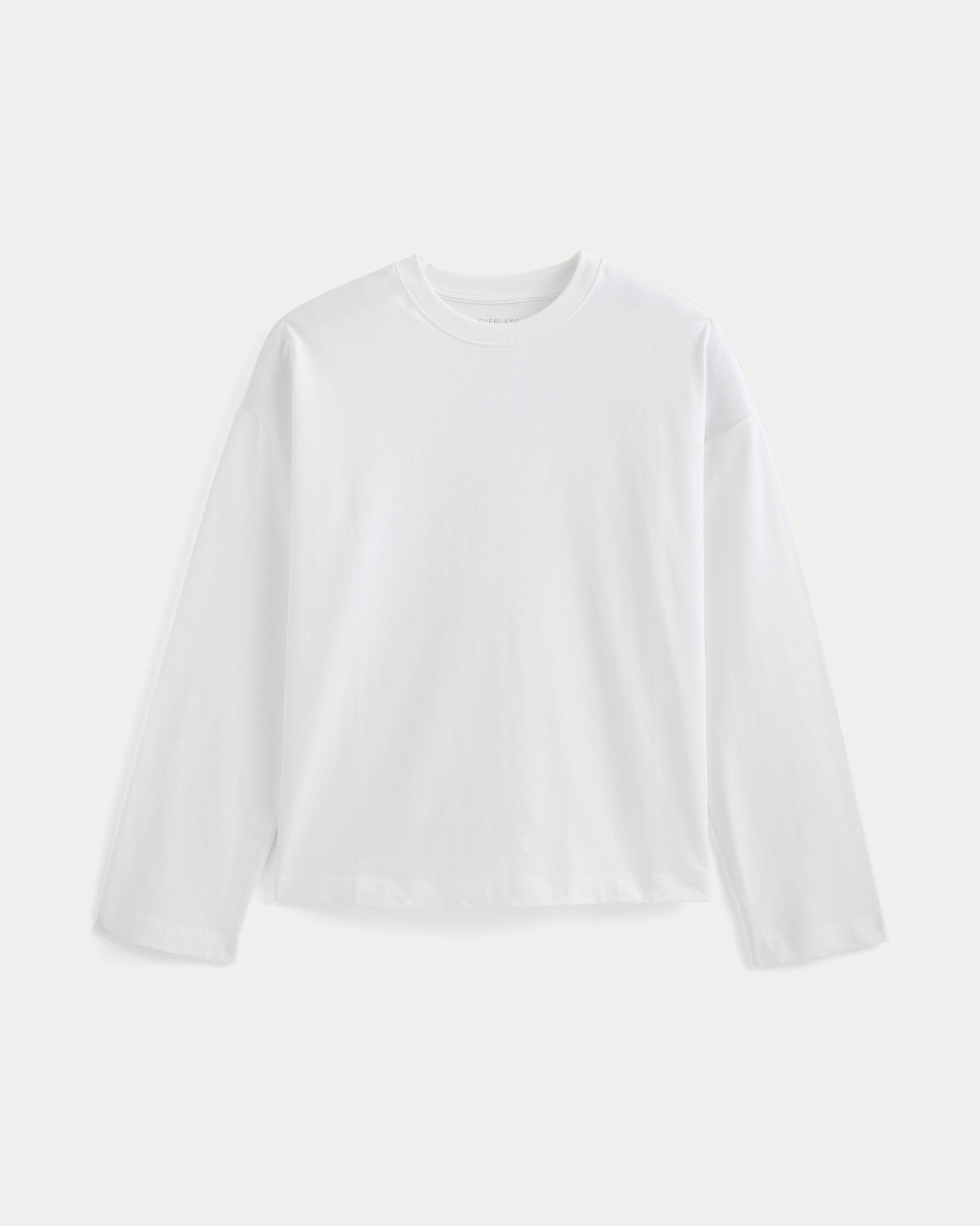 Forever Jersey Boxy Long-Sleeve Crew | White