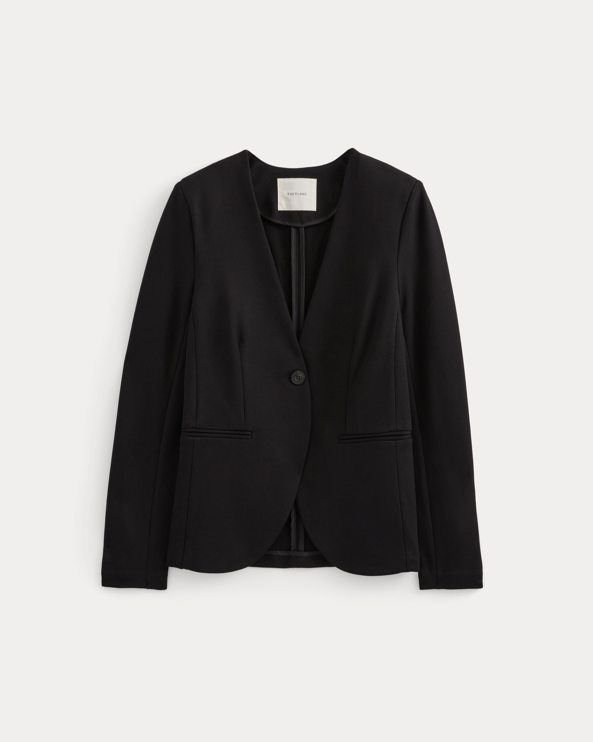 Collarless Ponte Blazer | Black