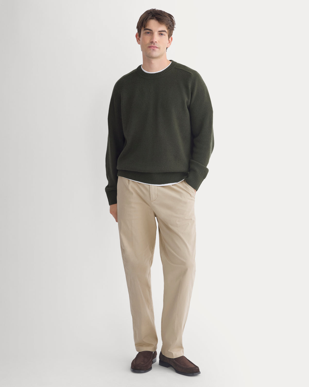 Midweight Cashmere Crew | Dark Green