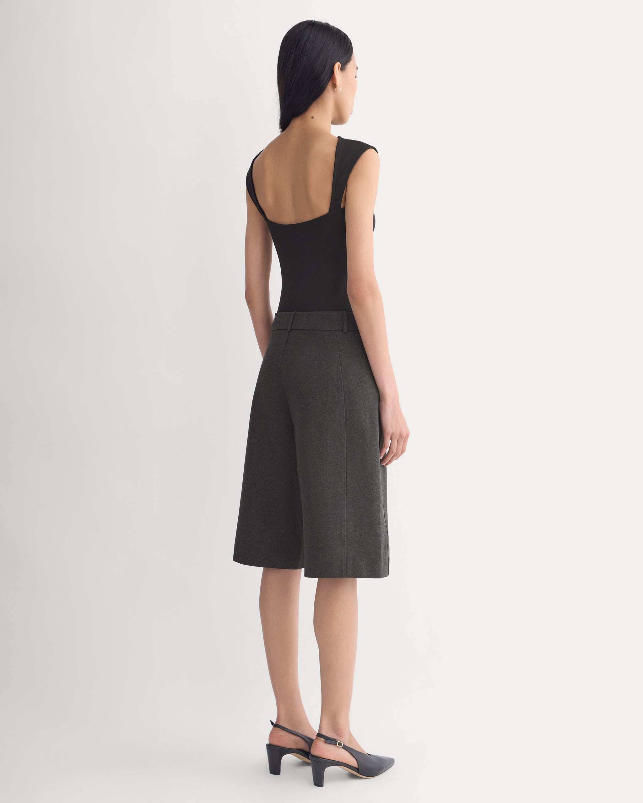 Ponte Bermuda Shorts | Heathered Soot