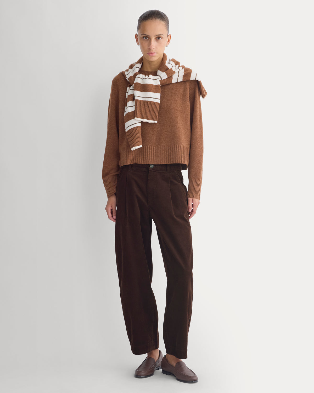 The Boxy Crew in Cashmere | Brown