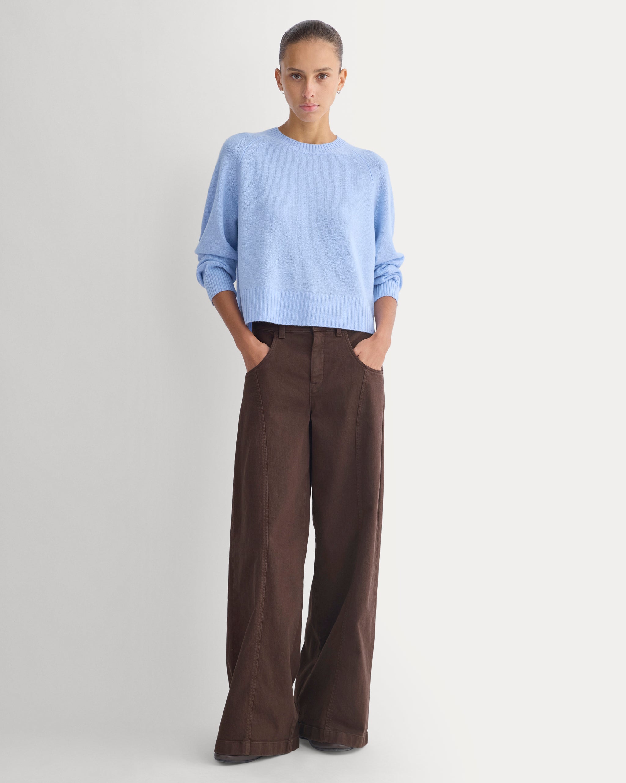 The Boxy Crew in Cashmere | Blue