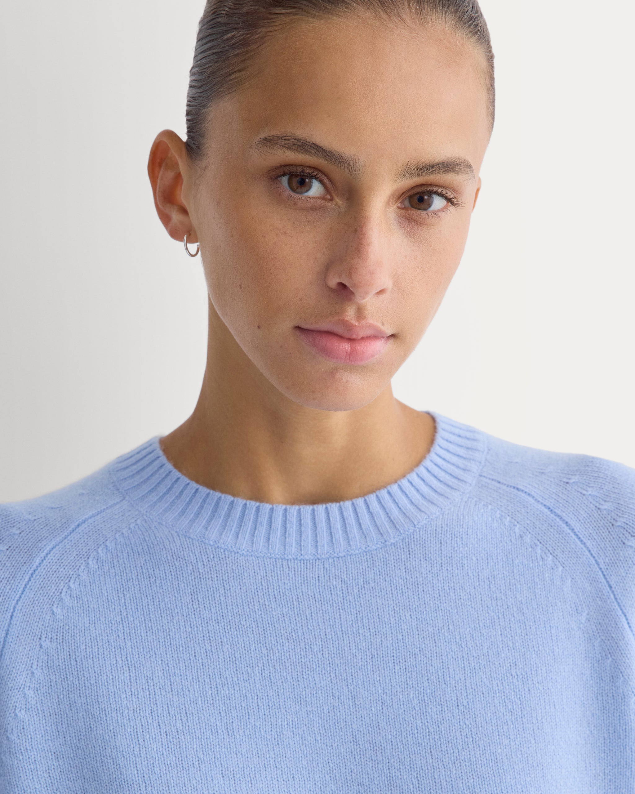 The Boxy Crew in Cashmere | Blue