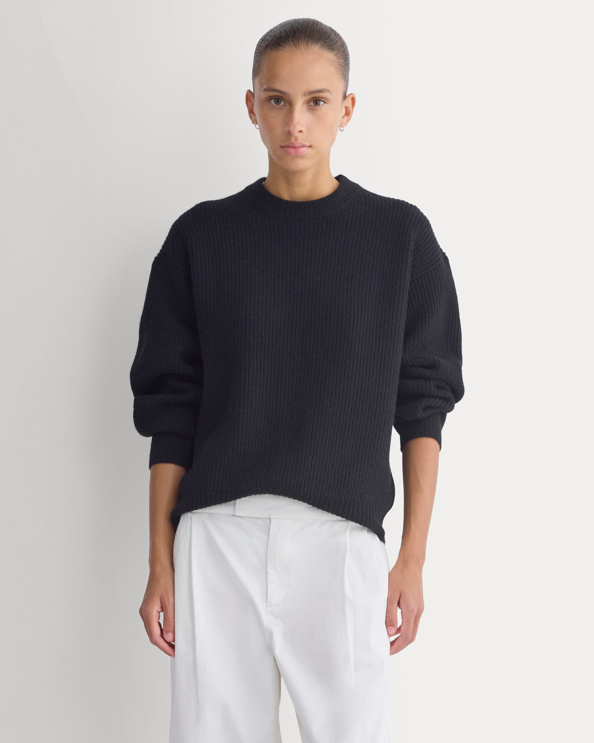 Cashmere Fisherman Crew | Black