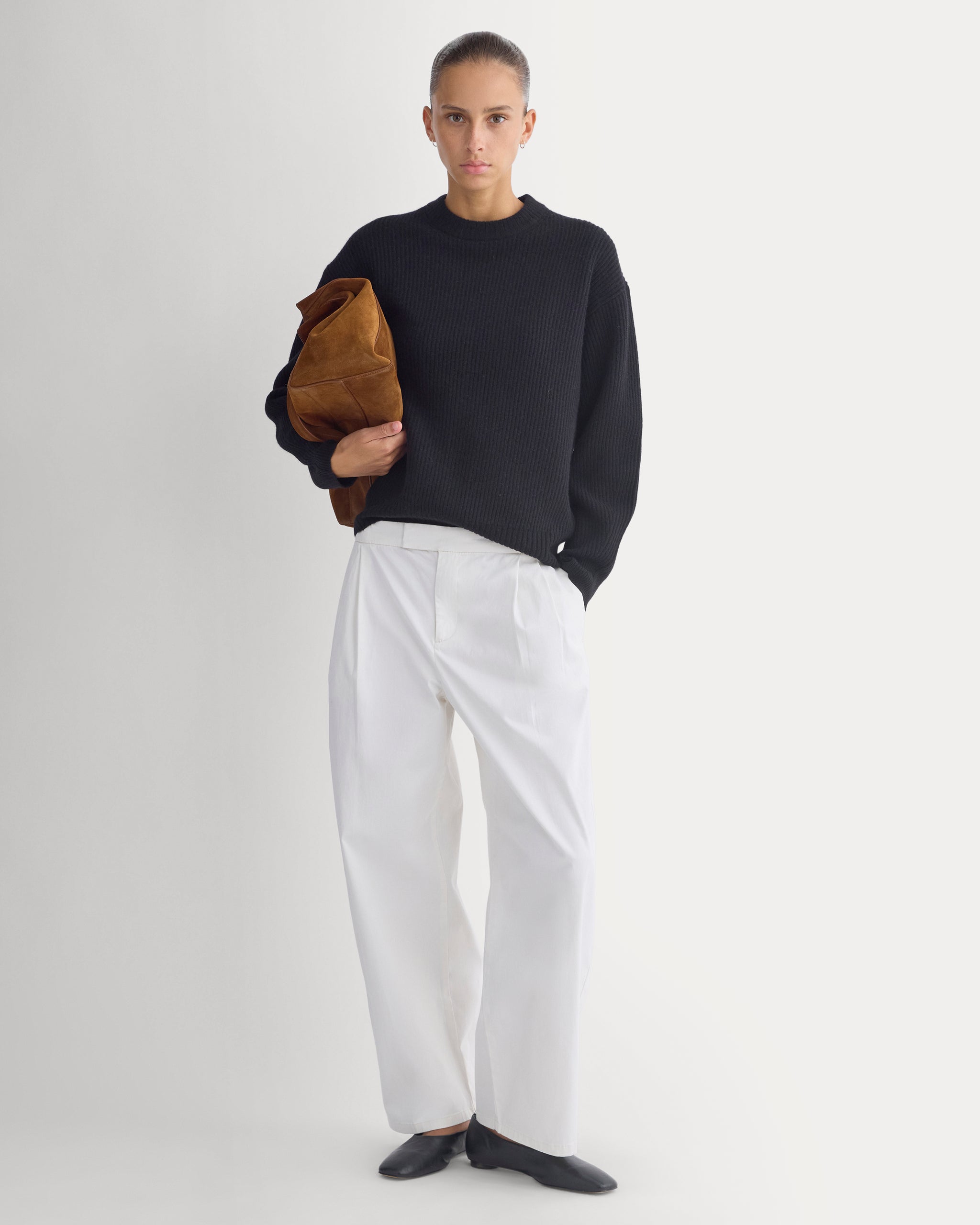 Cashmere Fisherman Crew | Black