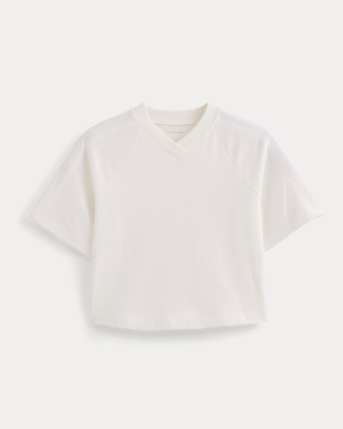 Premium Weight Cropped Paneled Tee | White