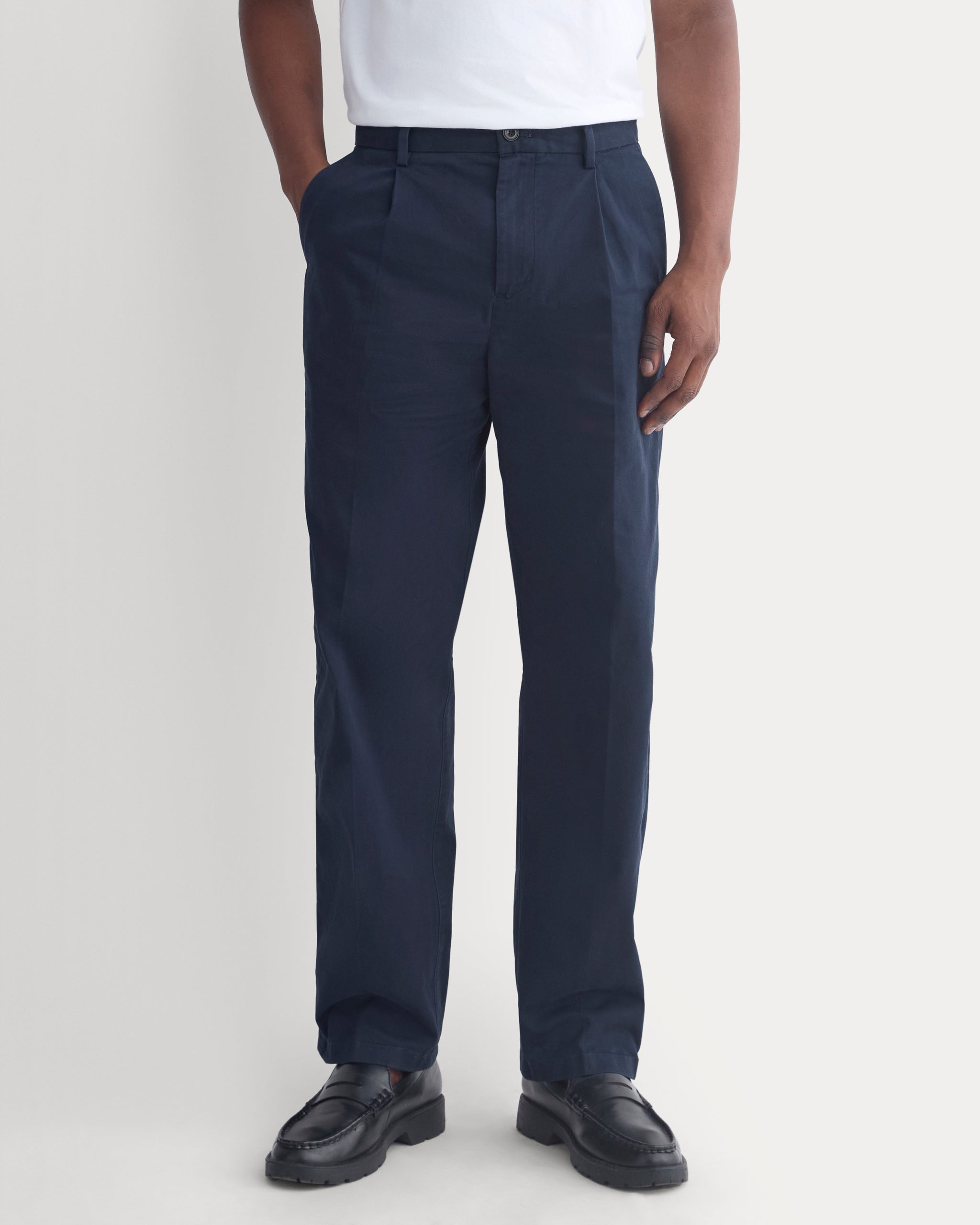 Pleated Everyday Chino | Deep Navy