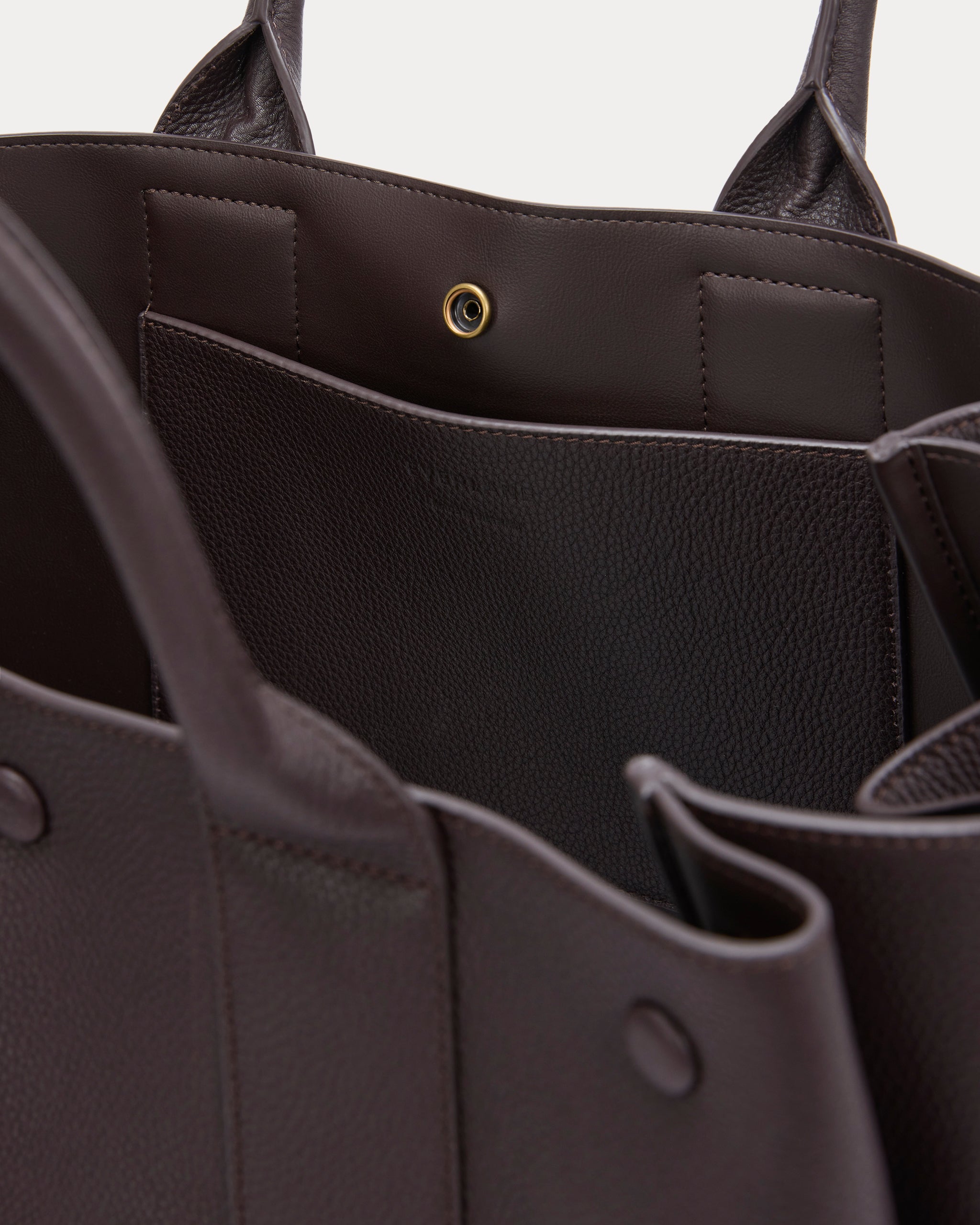 Leather Boxy Tote | Chocolate Pebble Leather