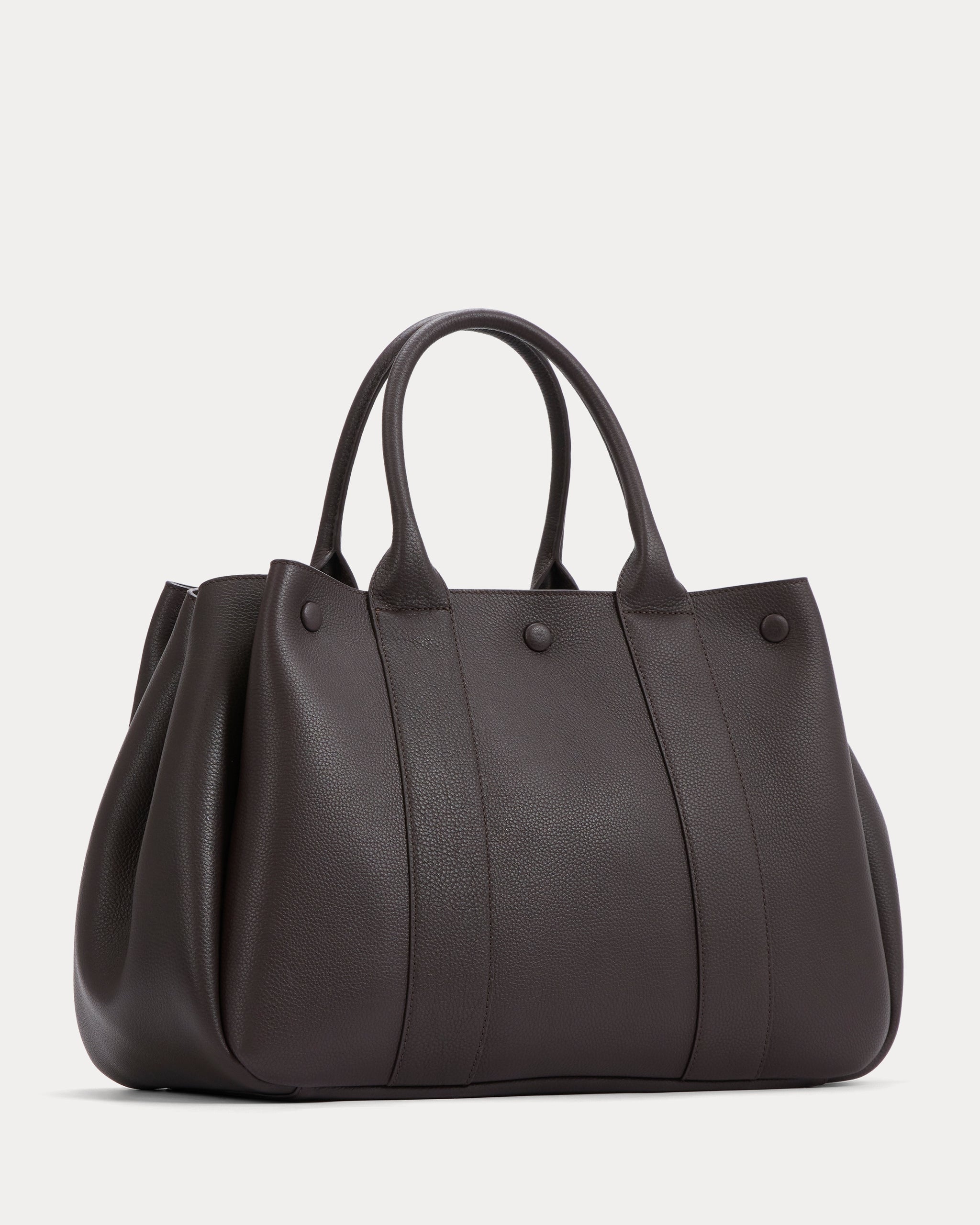 Leather Boxy Tote | Chocolate Pebble Leather