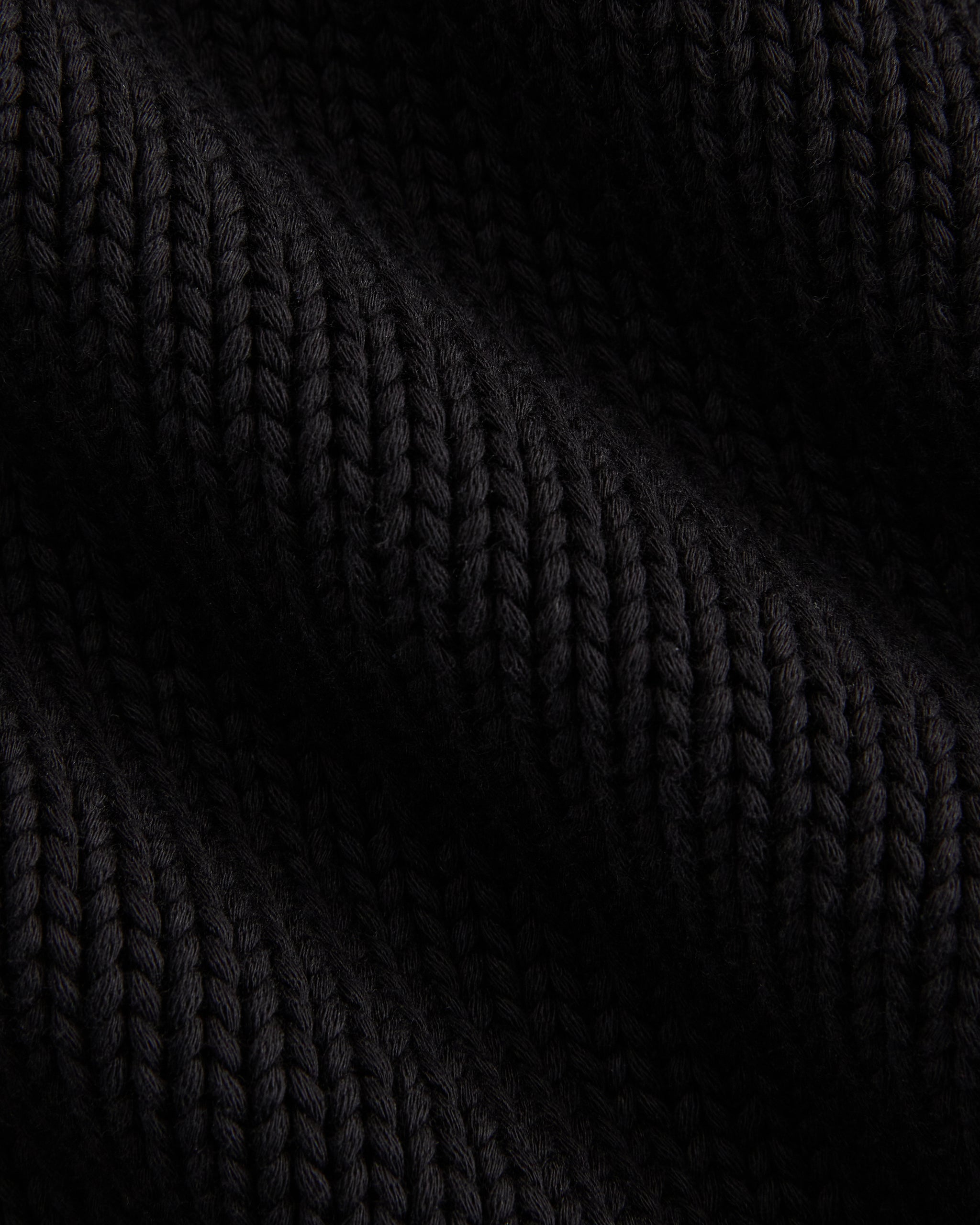 Open-Knit Crew in Elevated Cotton | Black