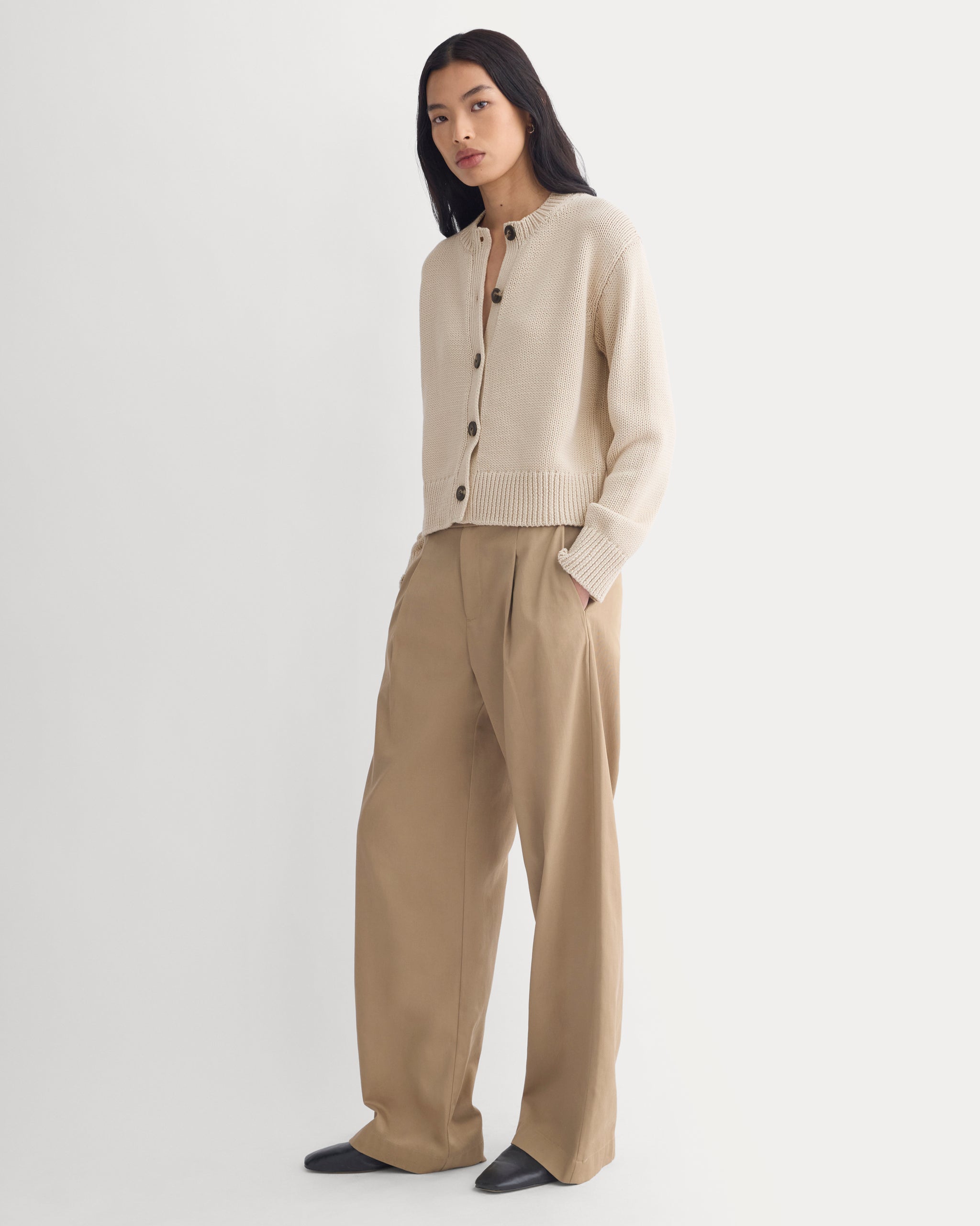Open-Knit Crew in Elevated Cotton | Peyote