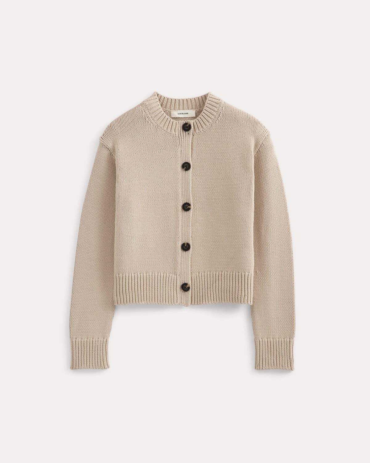 Shrunken Crew Cardigan in Elevated Cotton | Peyote