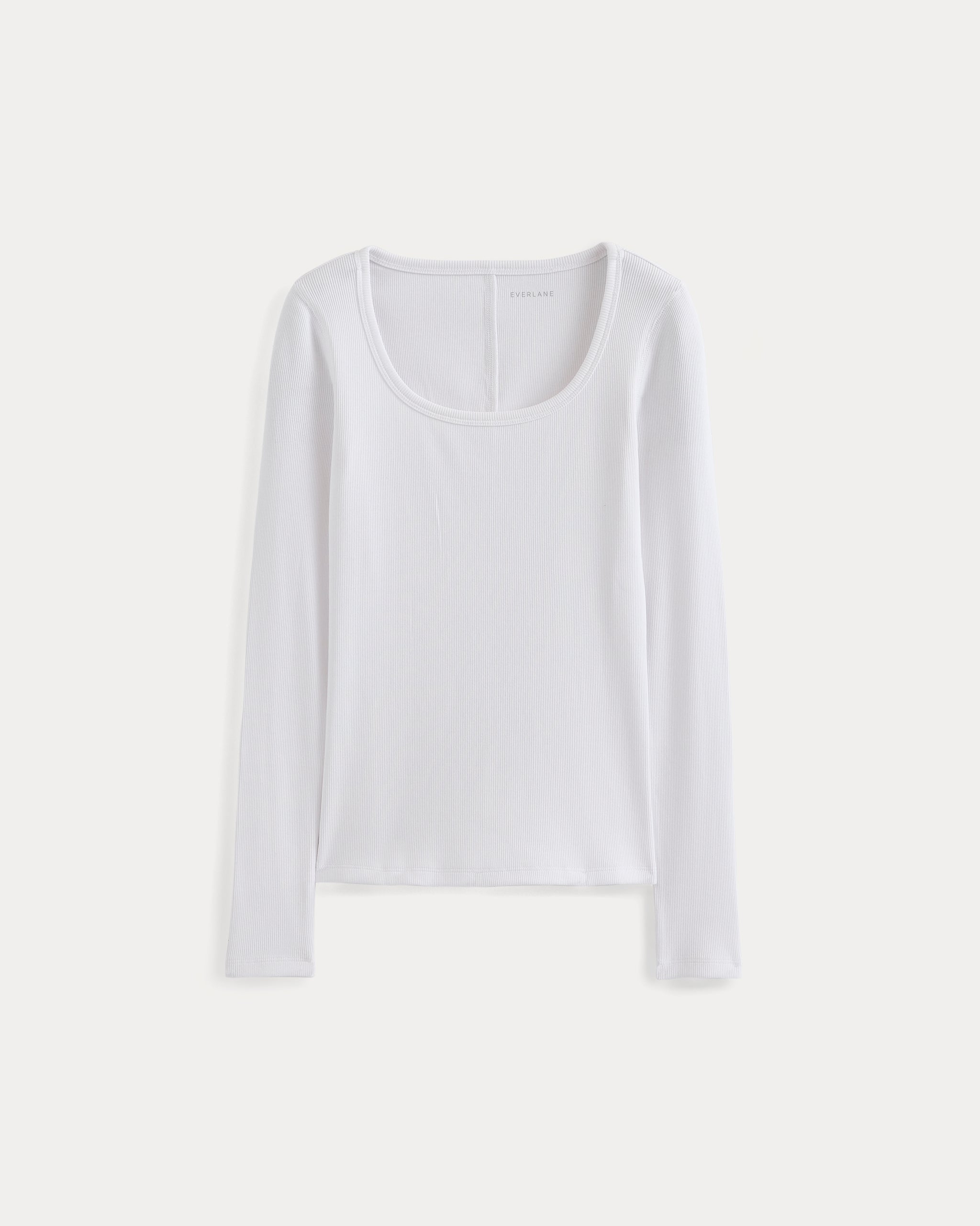 Effortless Rib Classic Long Sleeve | White
