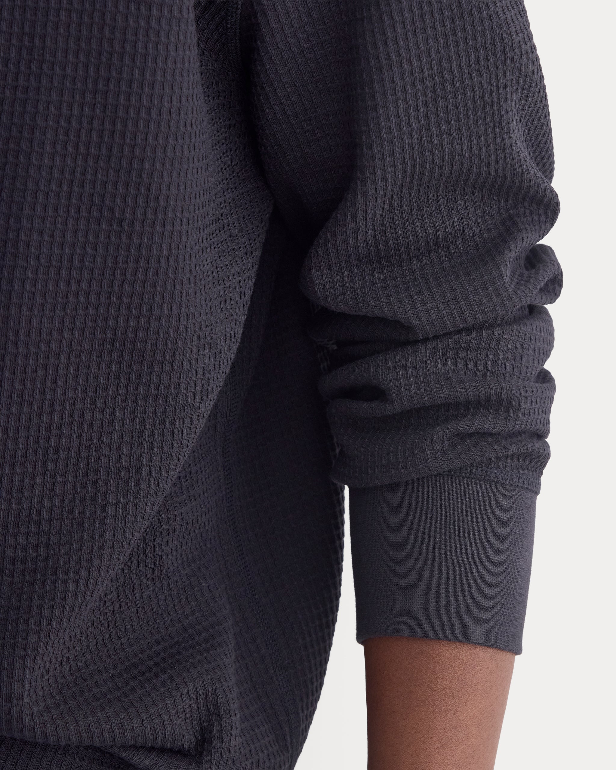 Waffle Knit Crew | Black