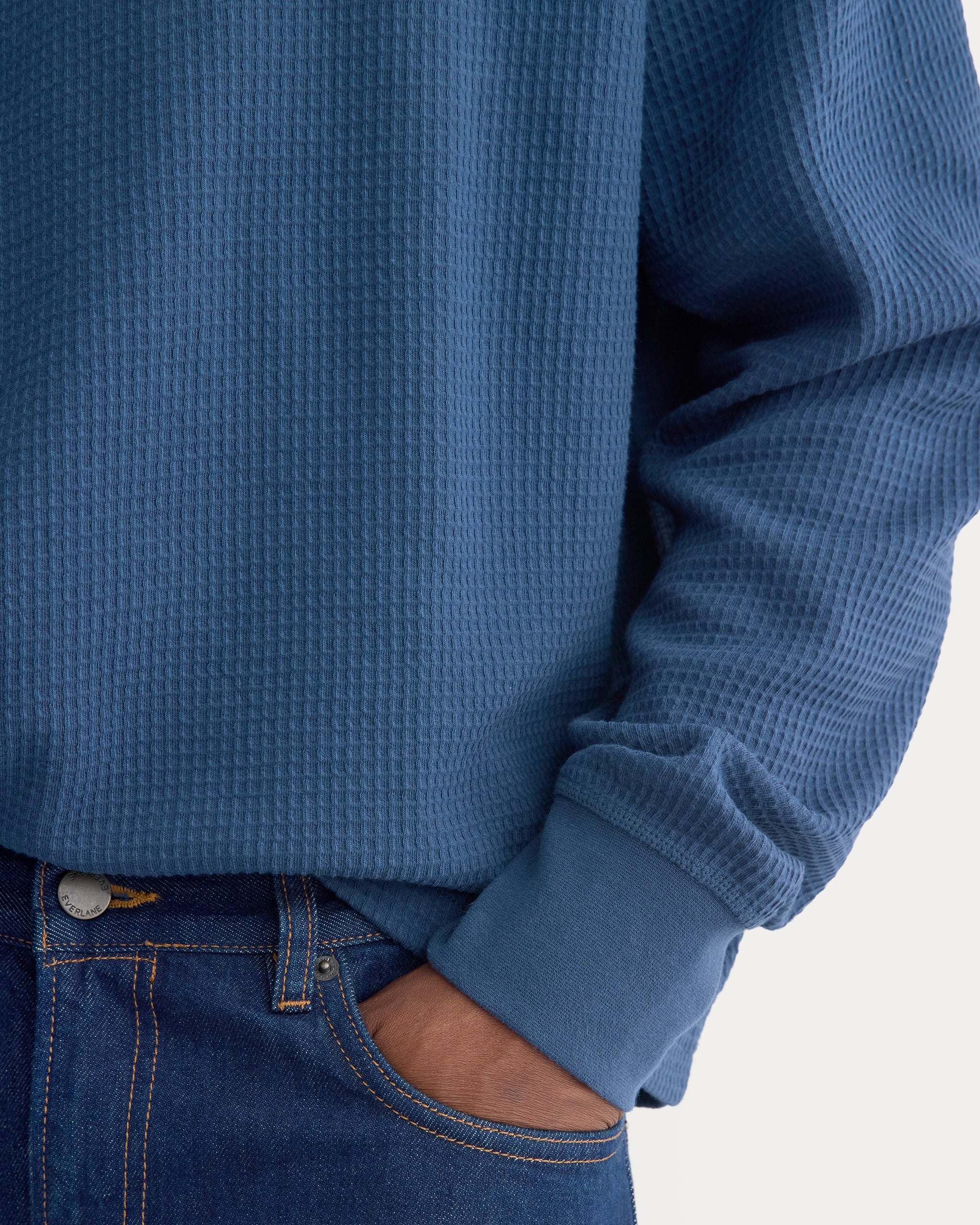 Waffle Knit Crew | Midnight Navy
