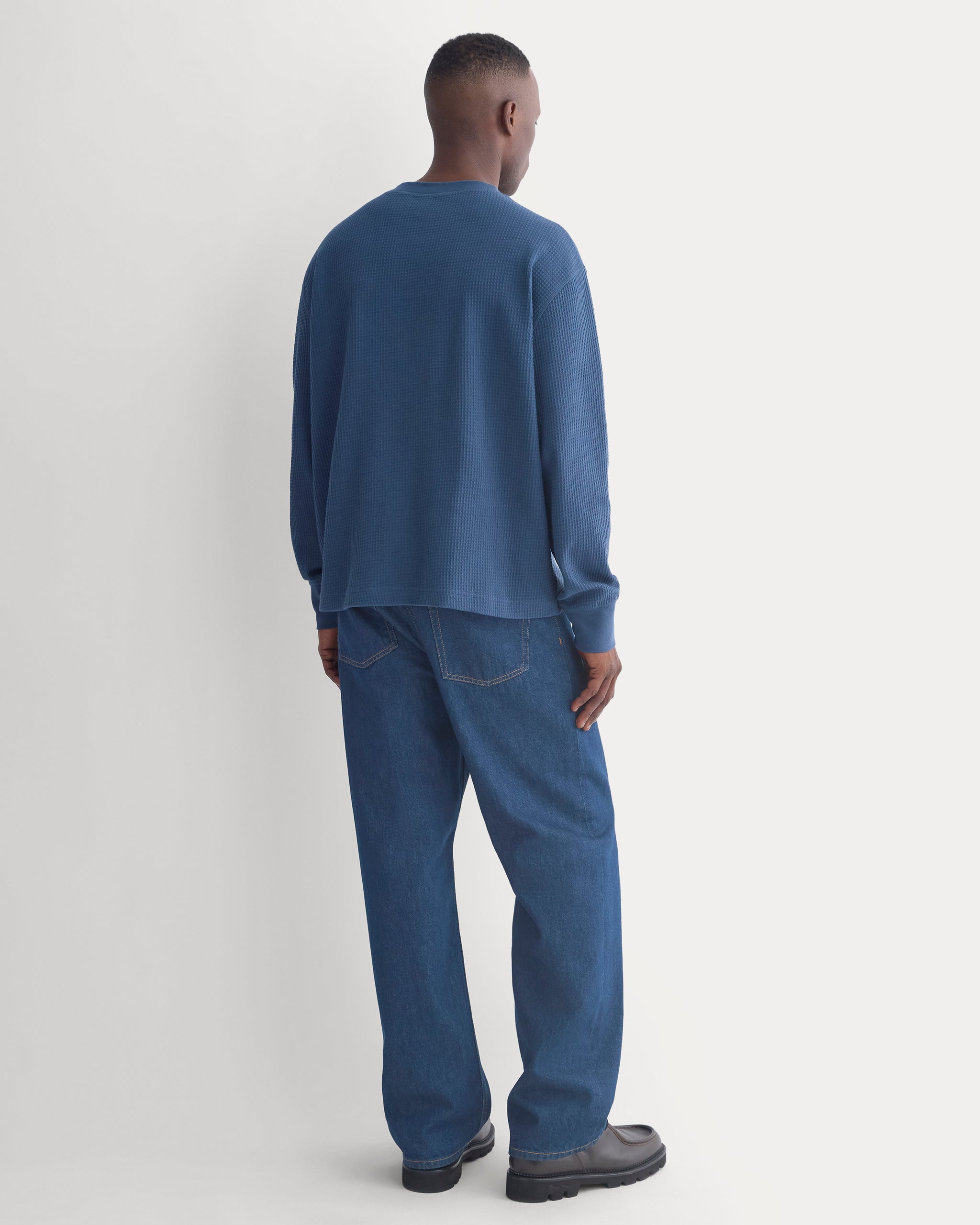 Waffle Knit Crew | Midnight Navy