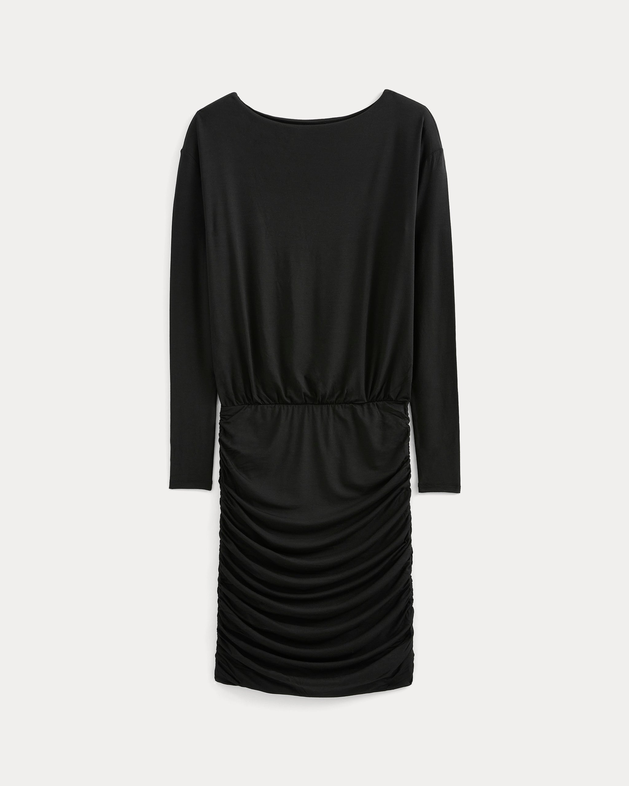 Drapey Jersey Ruched Mini Dress | Black