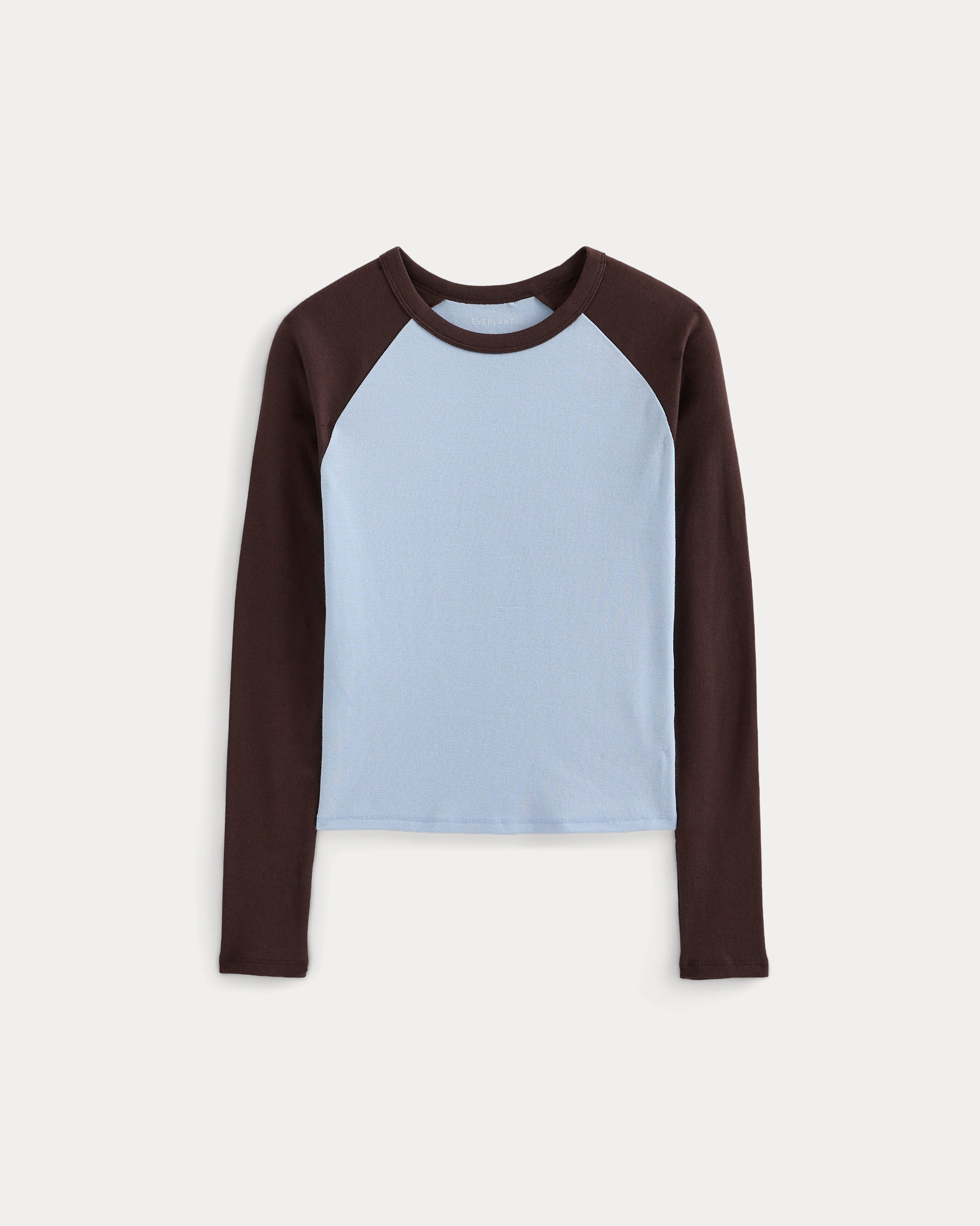 RetroSoft Cotton Ragland Crew | Brown / Blue