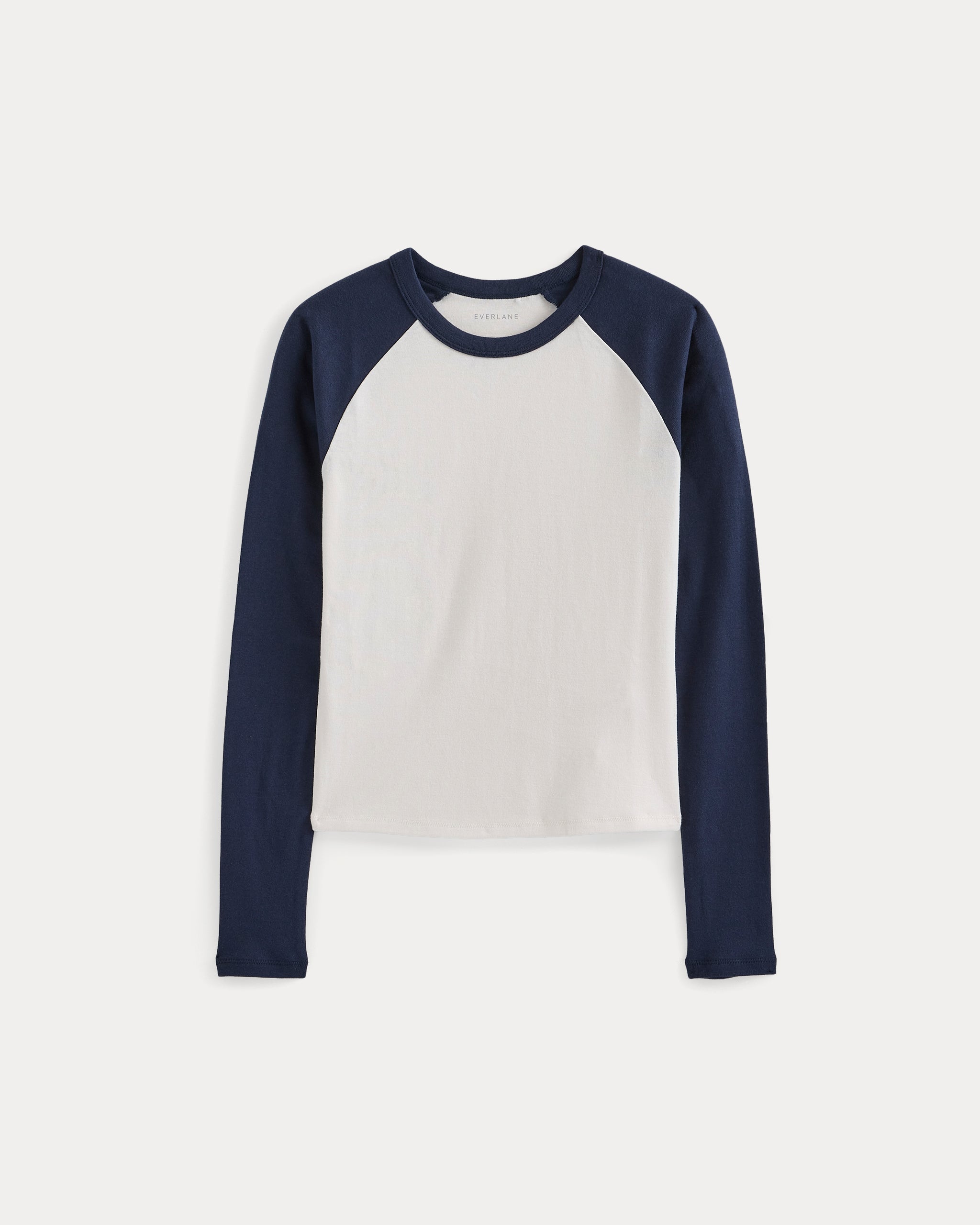 RetroSoft Cotton Ragland Crew | Bone / Navy