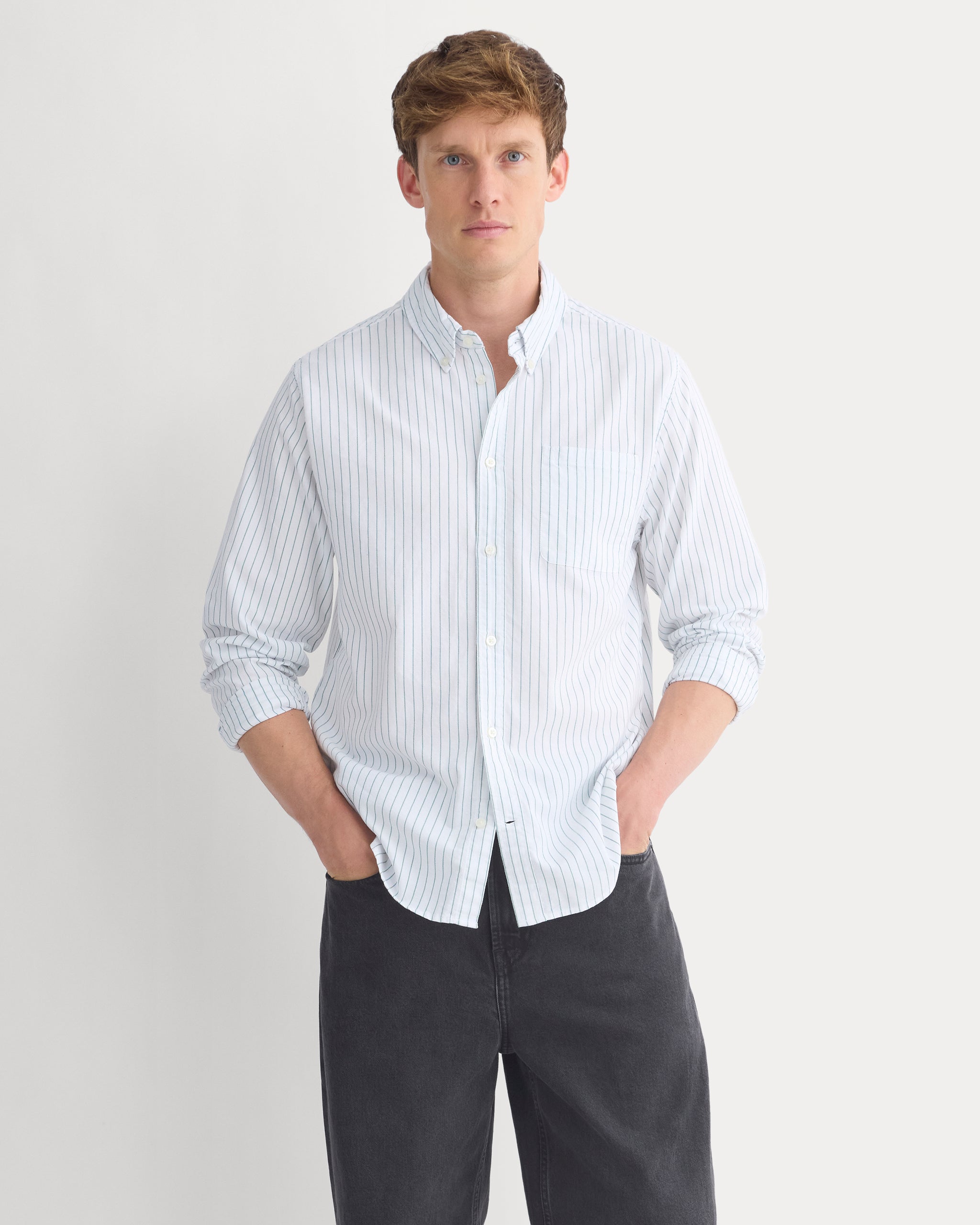 Standard-Fit Oxford Shirt | Optic White / Eden