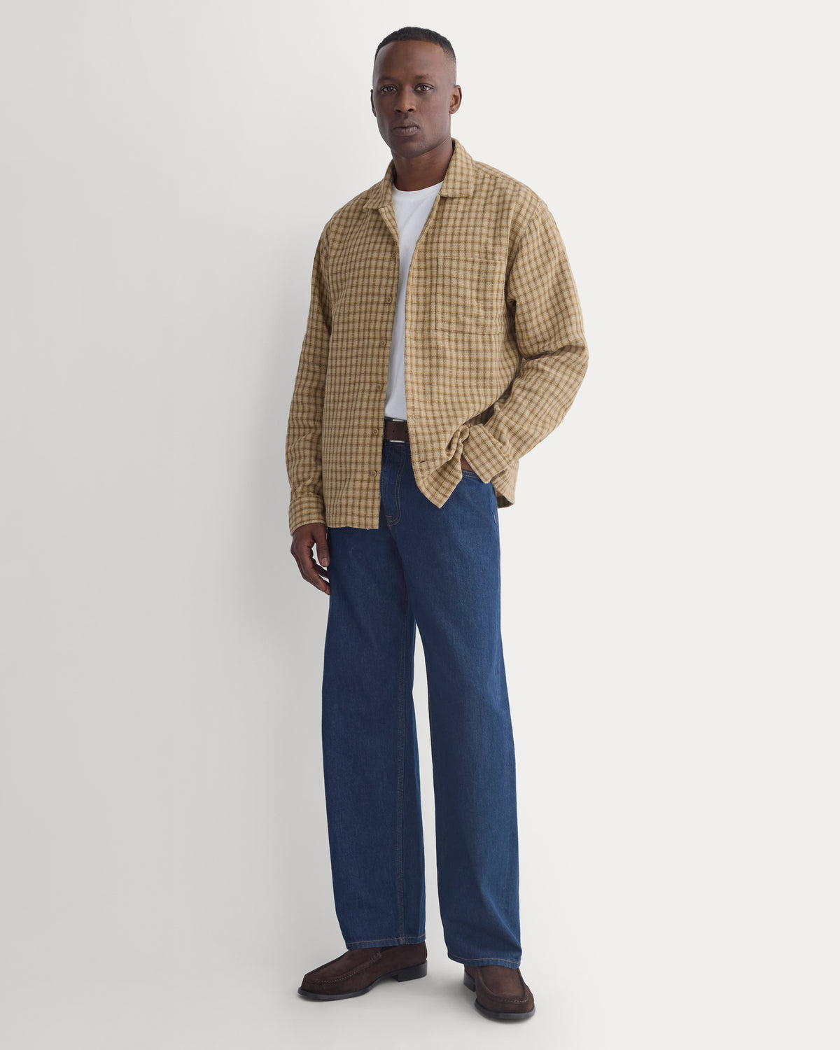 Double-Gauze Button-Down Shirt | Pale Khaki / Canvas Tan