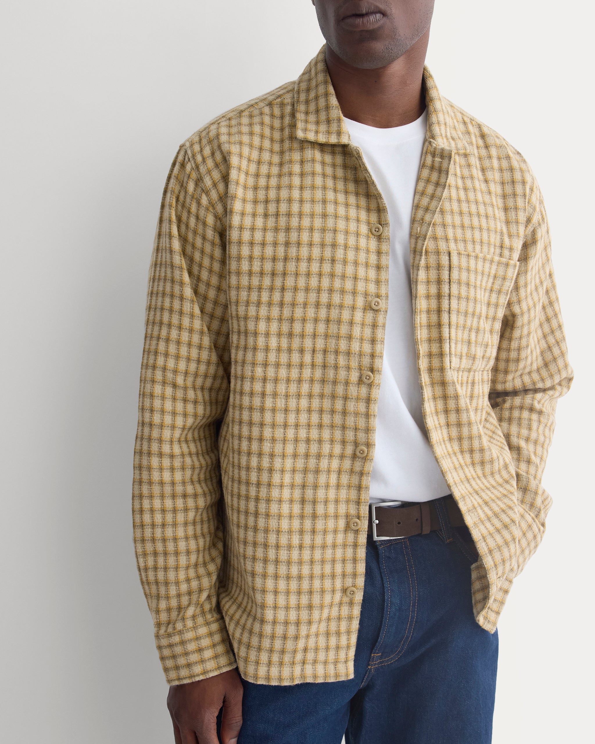 Double-Gauze Button-Down Shirt | Khaki